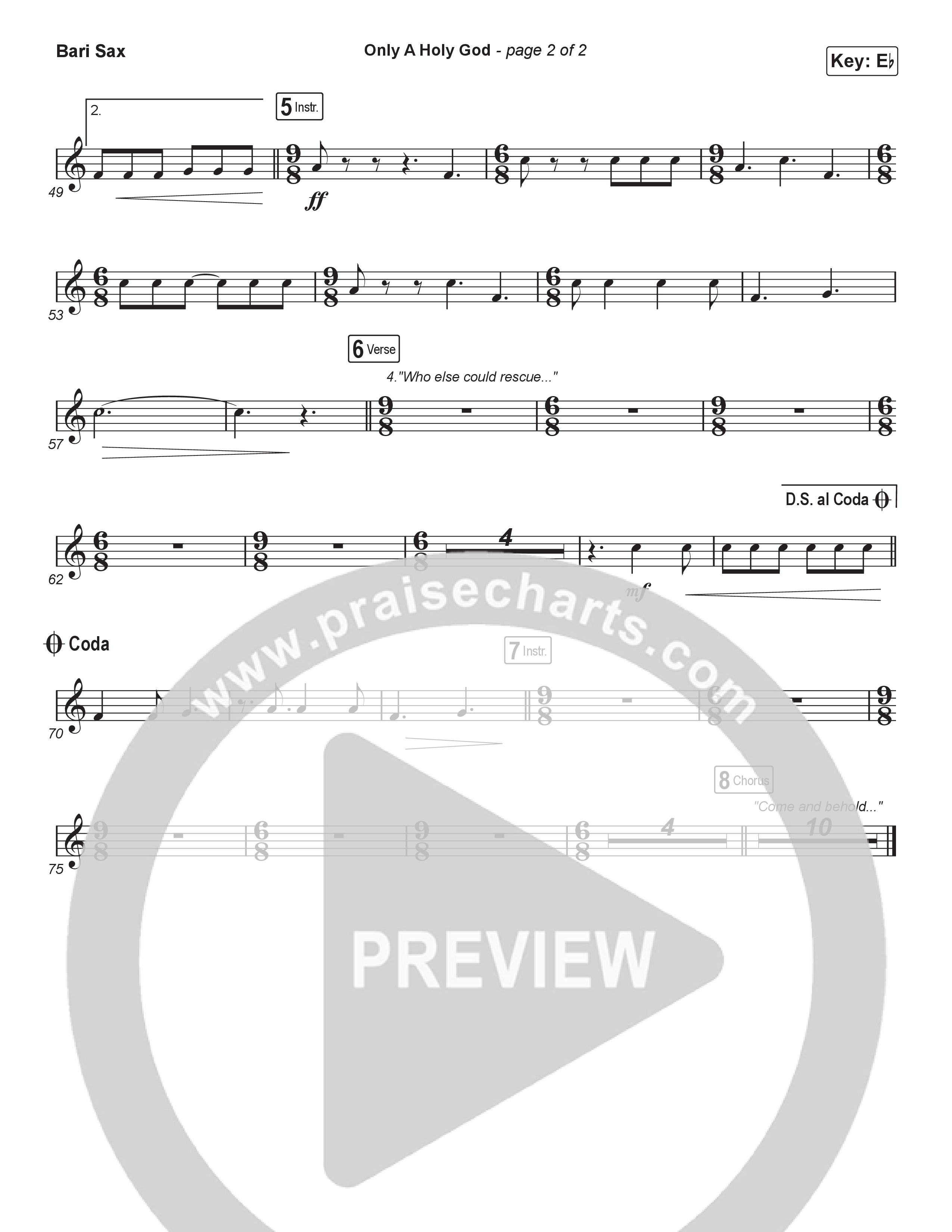 Only A Holy God (Sing It Now) Bari Sax (CityAlight / Arr. Luke Gambill)