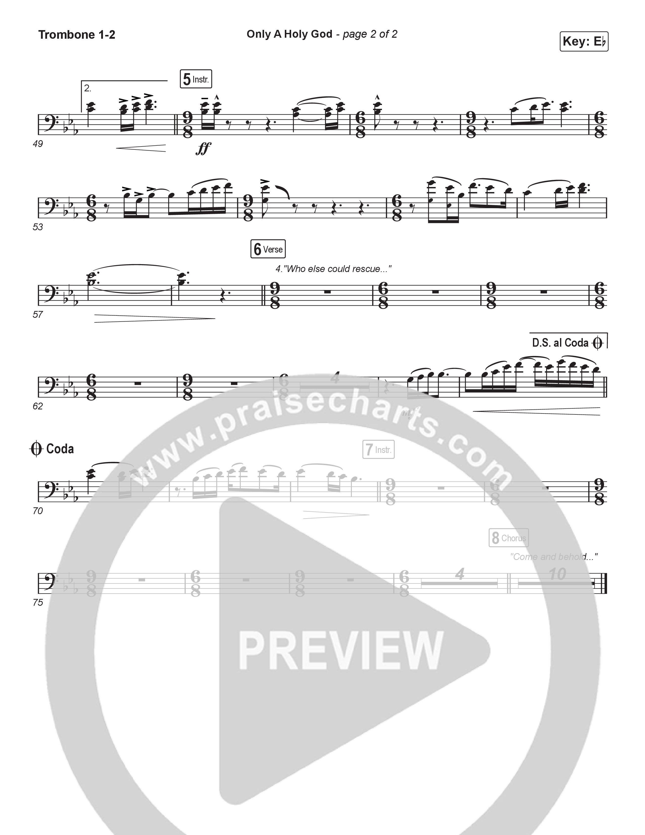 Only A Holy God (Sing It Now) Trombone 1/2 (CityAlight / Arr. Luke Gambill)