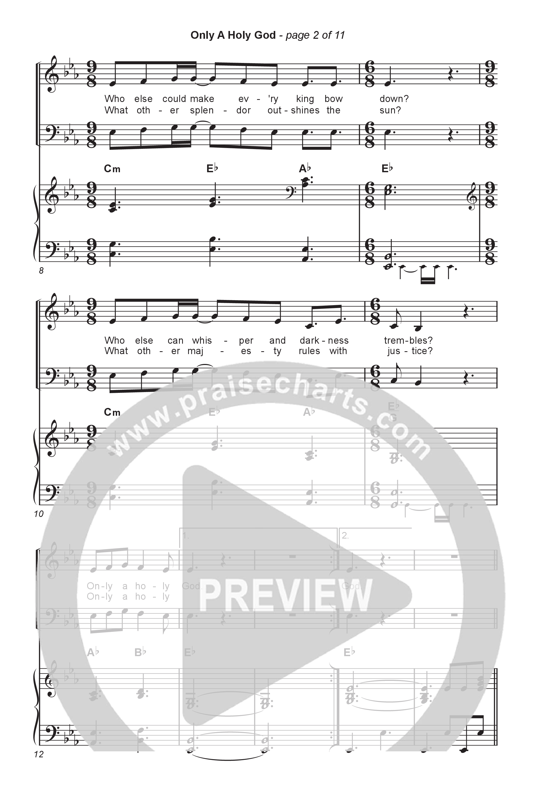 Only A Holy God (Worship Choir/SAB) Octavo (SAB & Pno) (CityAlight / Arr. Luke Gambill)