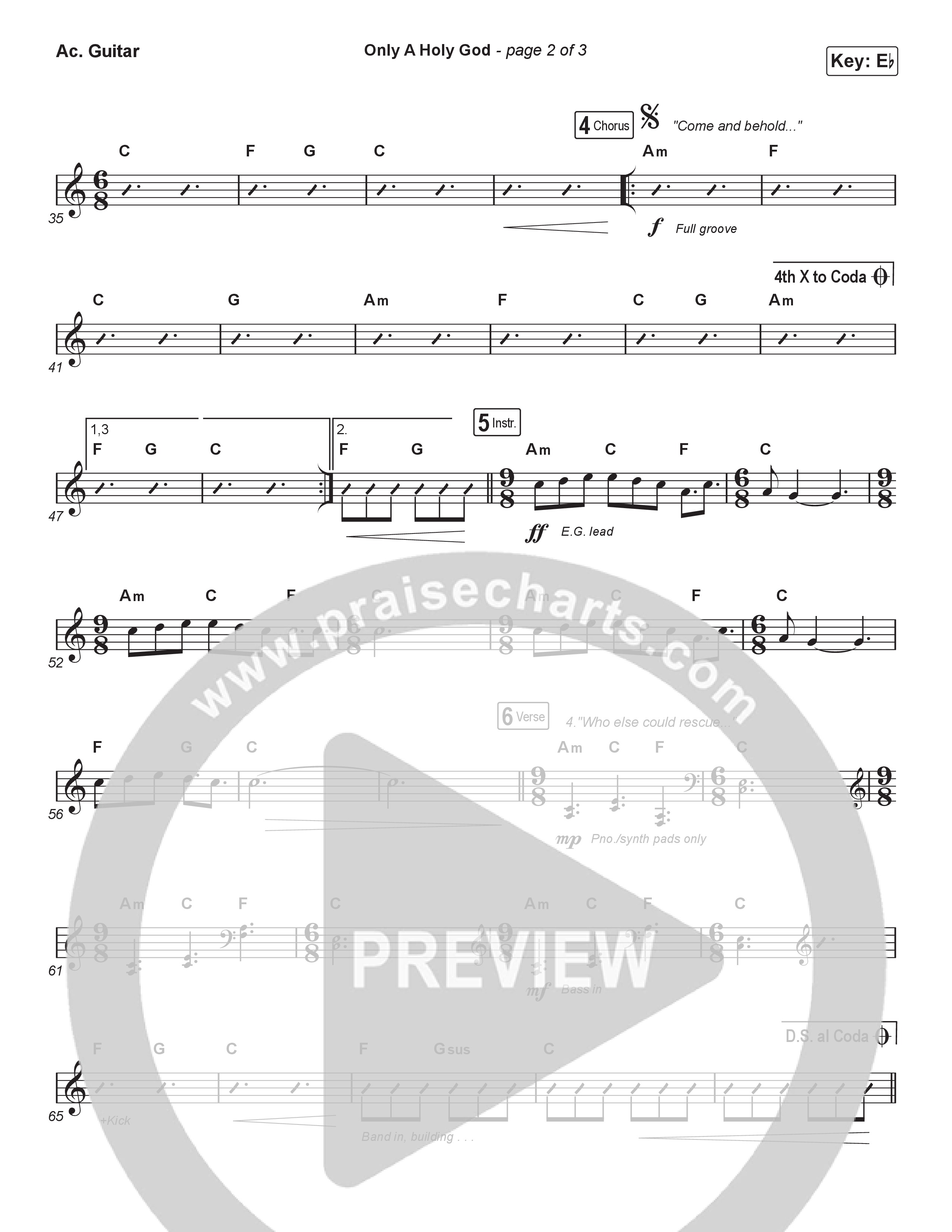 Only A Holy God (Unison/2-Part) Acoustic Guitar (CityAlight / Arr. Luke Gambill)