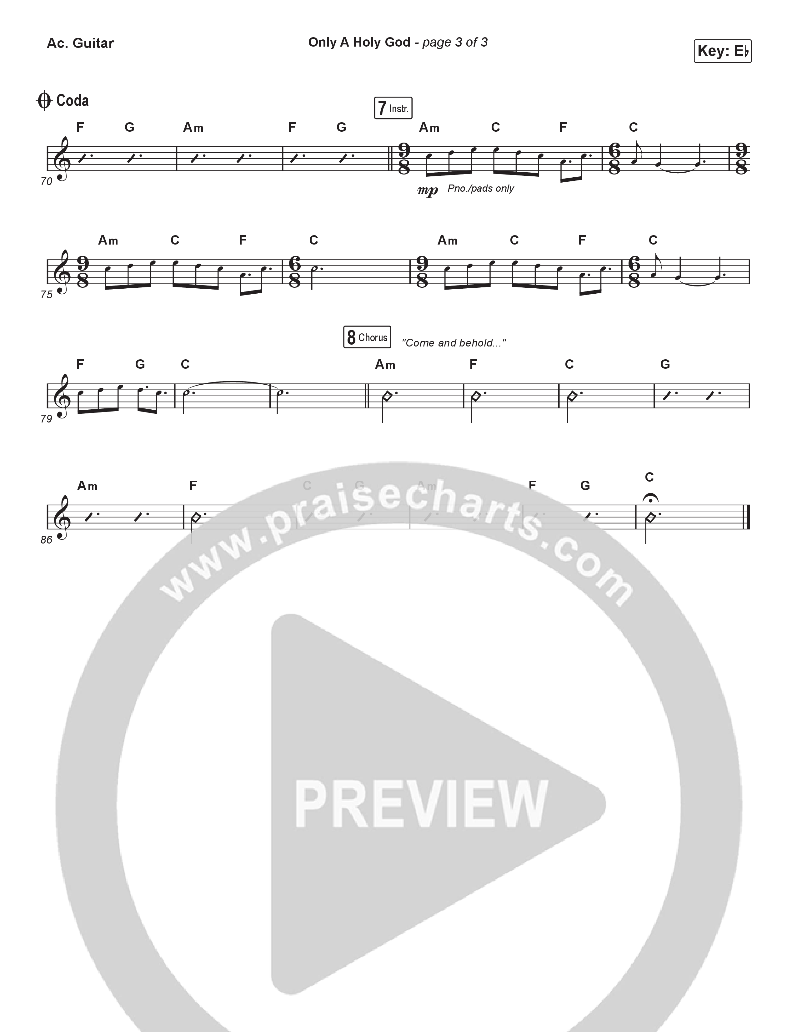 Only A Holy God (Unison/2-Part) Acoustic Guitar (CityAlight / Arr. Luke Gambill)