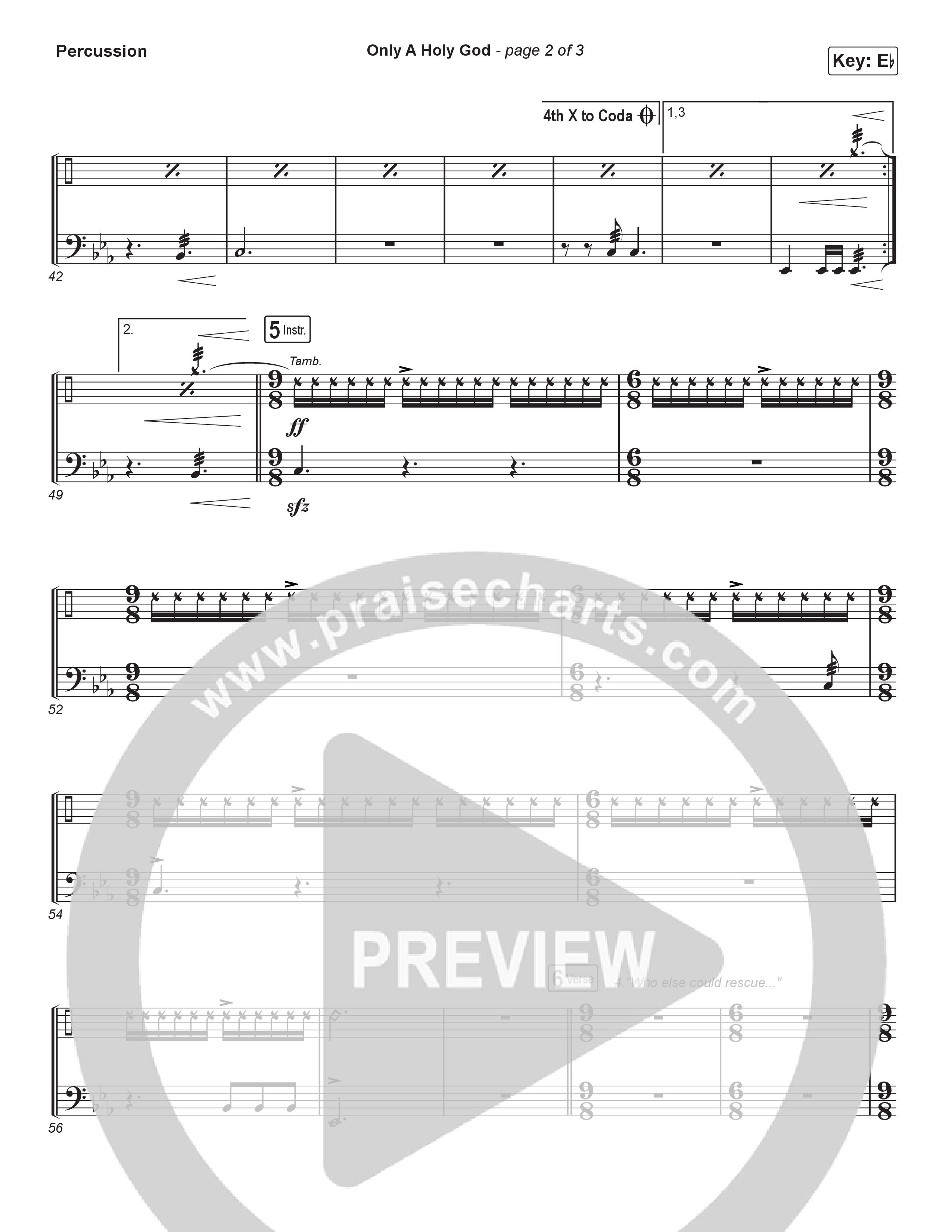 Only A Holy God (Unison/2-Part) Percussion (CityAlight / Arr. Luke Gambill)