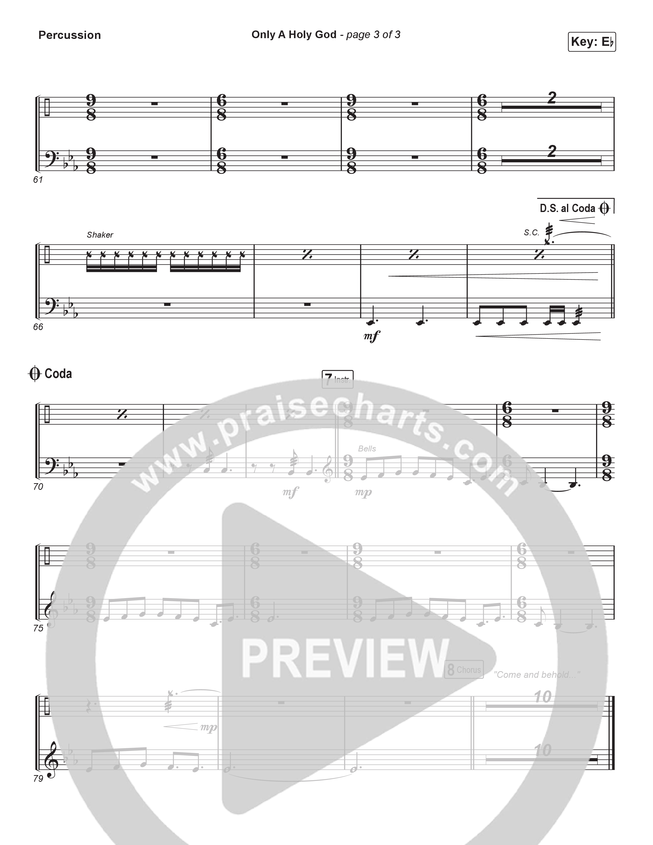 Only A Holy God (Unison/2-Part) Percussion (CityAlight / Arr. Luke Gambill)