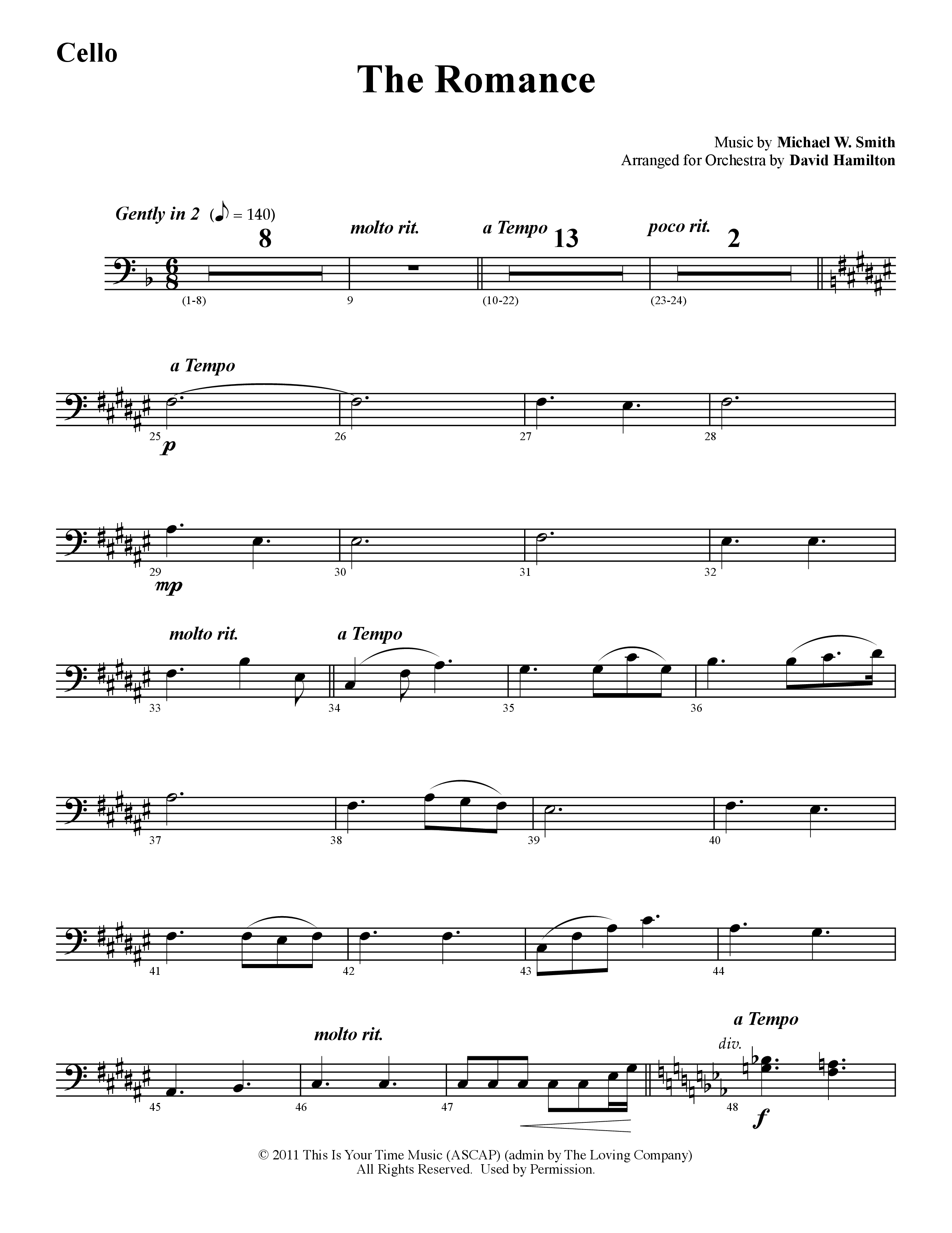 The Romance (Instrumental) Cello (Word Music / Arr. David Hamilton)