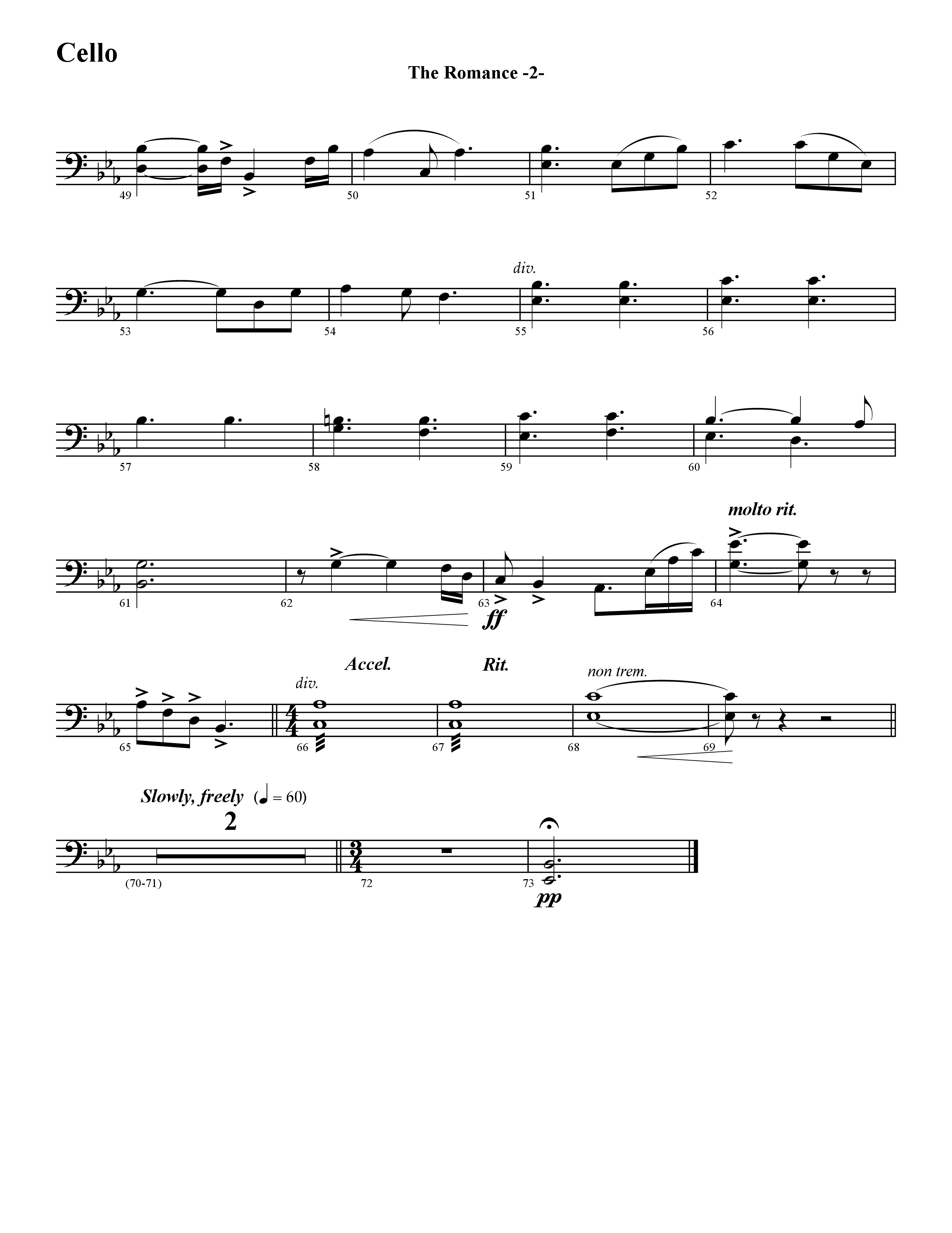 The Romance (Instrumental) Cello (Word Music / Arr. David Hamilton)