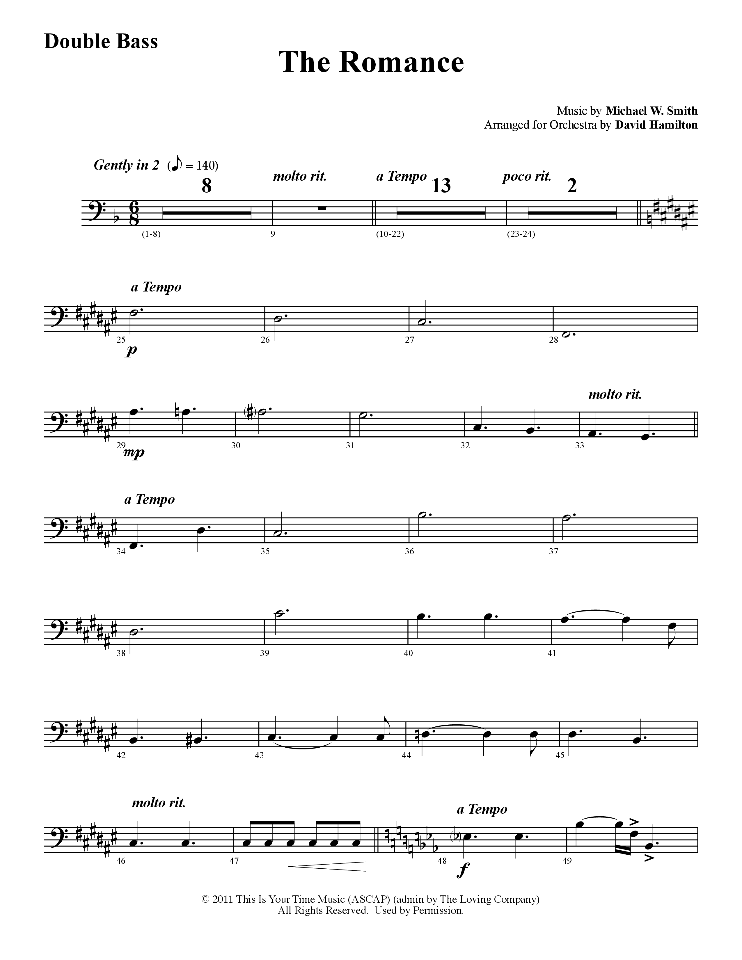 The Romance (Instrumental) Double Bass (Word Music / Arr. David Hamilton)
