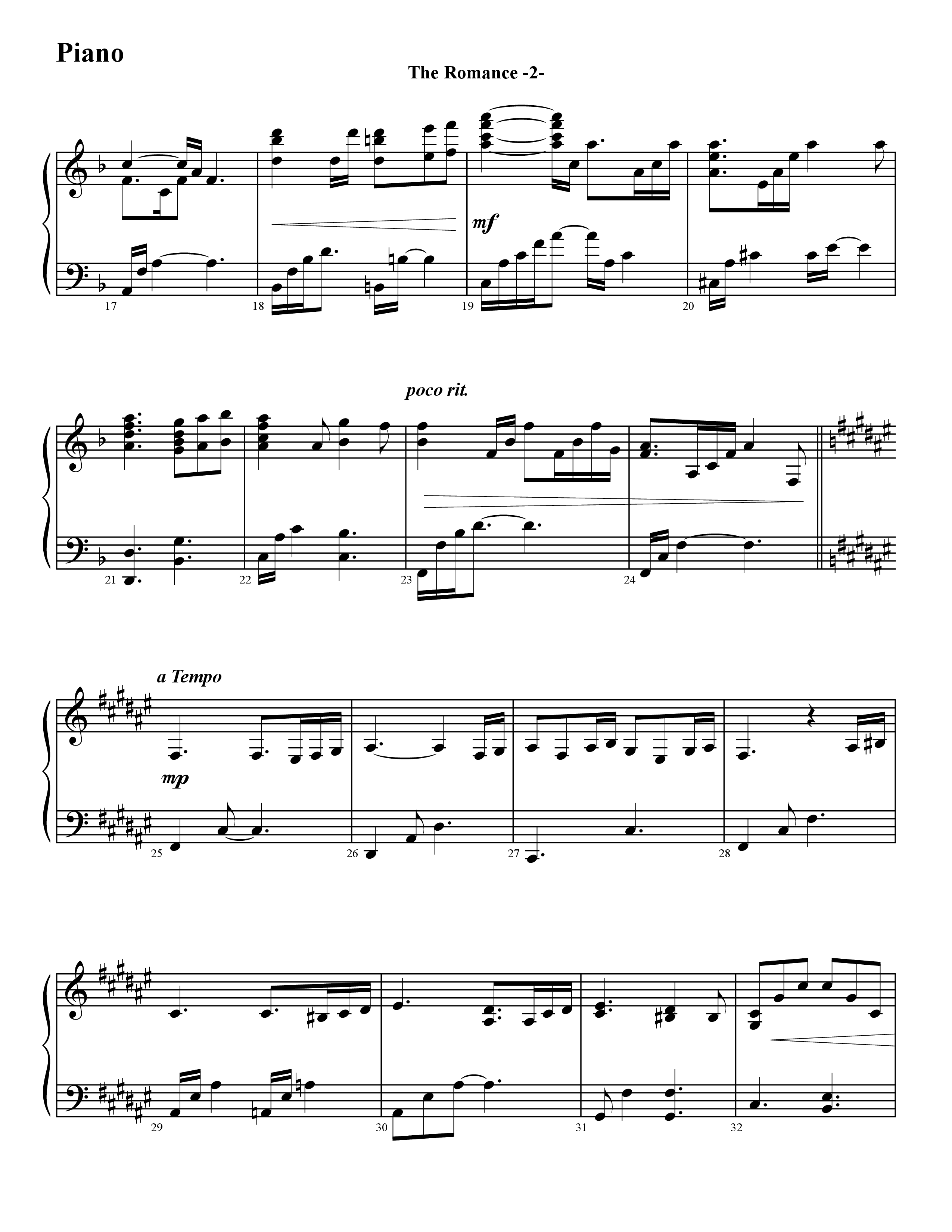 The Romance (Instrumental) Piano Sheet (Word Music / Arr. David Hamilton)