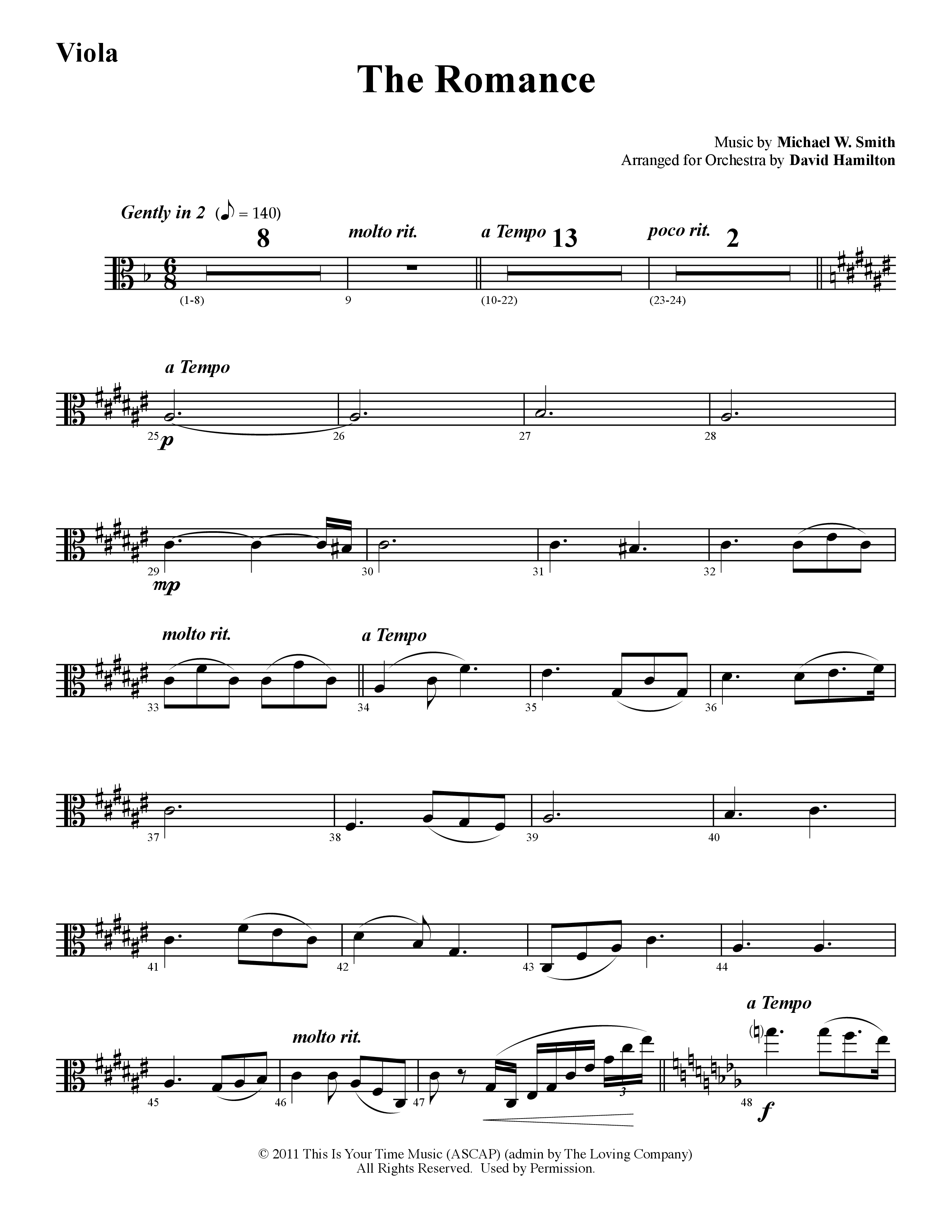The Romance (Instrumental) Viola (Word Music / Arr. David Hamilton)