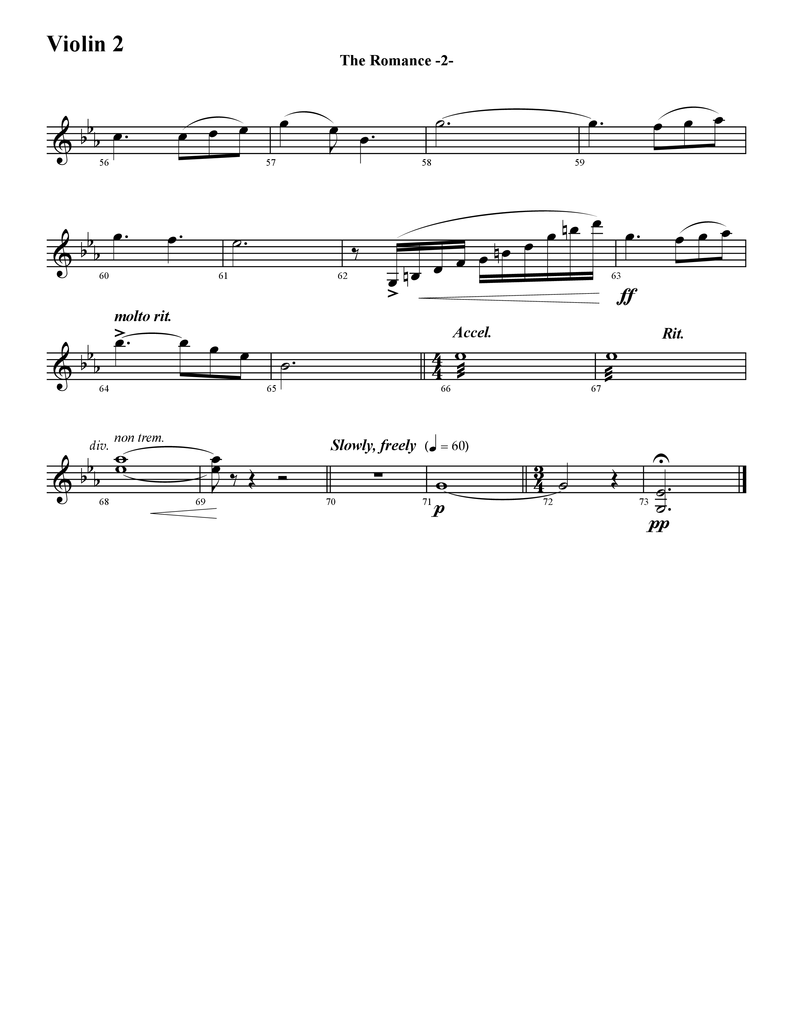 The Romance (Instrumental) Violin 2 (Word Music / Arr. David Hamilton)