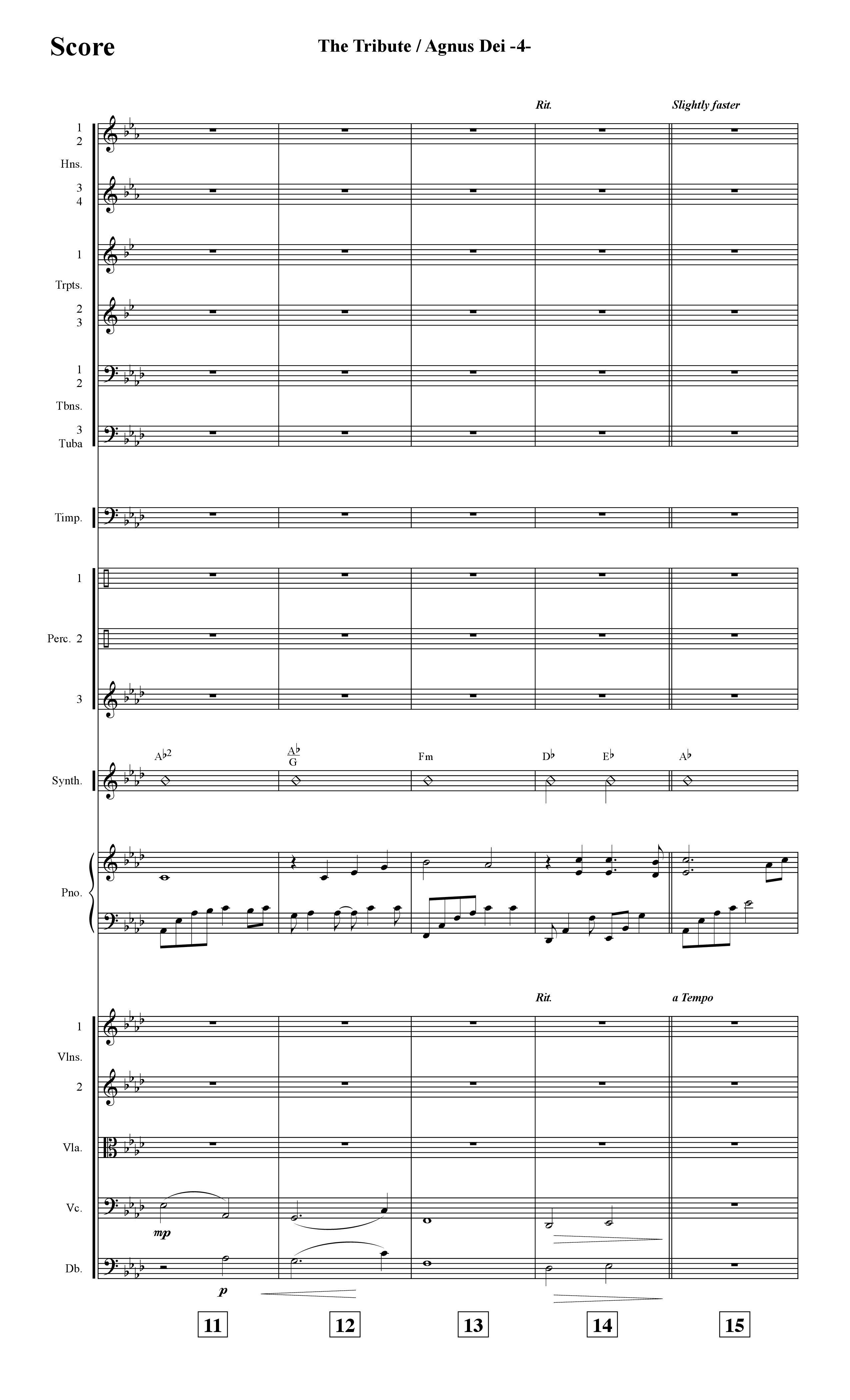 The Tribute (Instrumental) Orchestration (Word Music / Arr. David Hamilton)