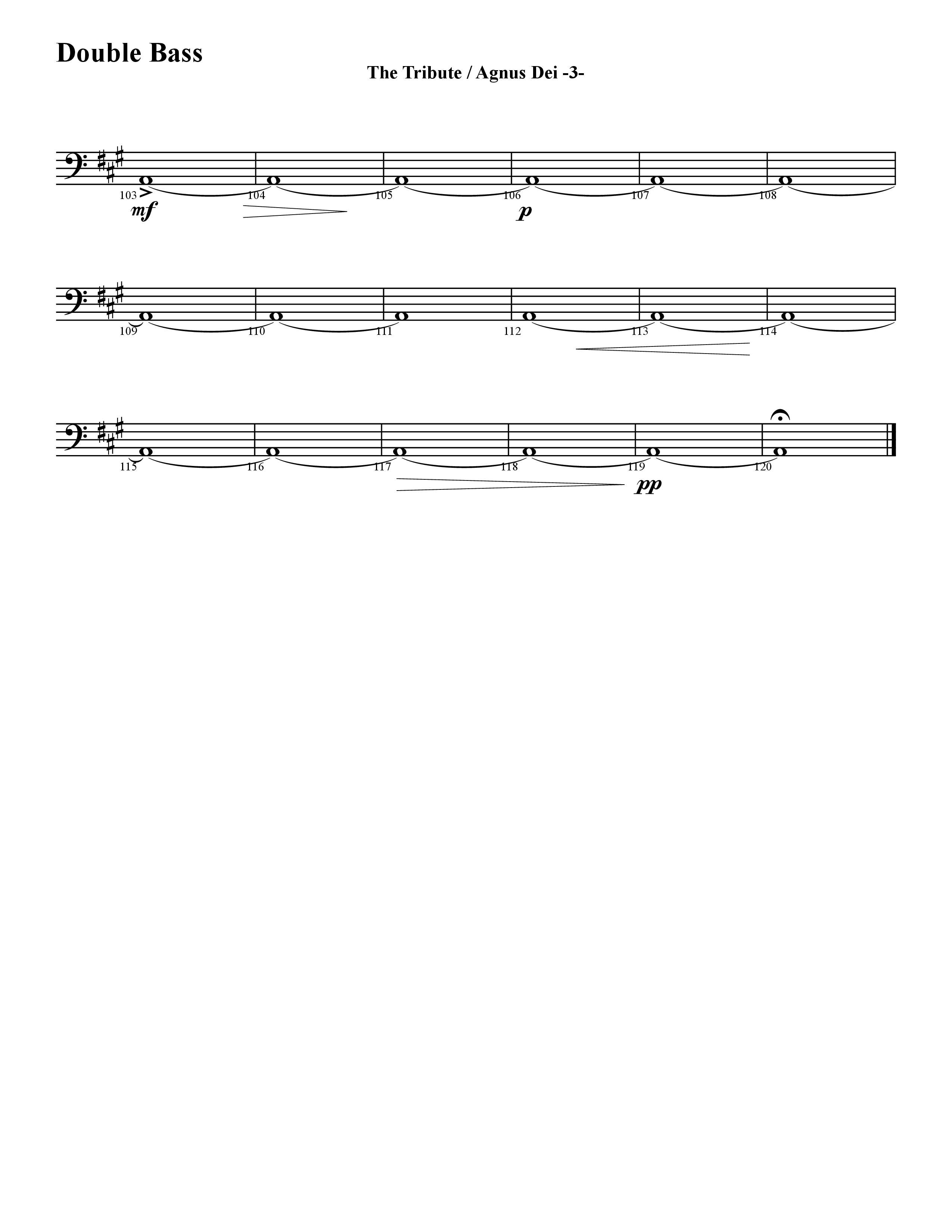 The Tribute (Instrumental) Double Bass (Word Music / Arr. David Hamilton)
