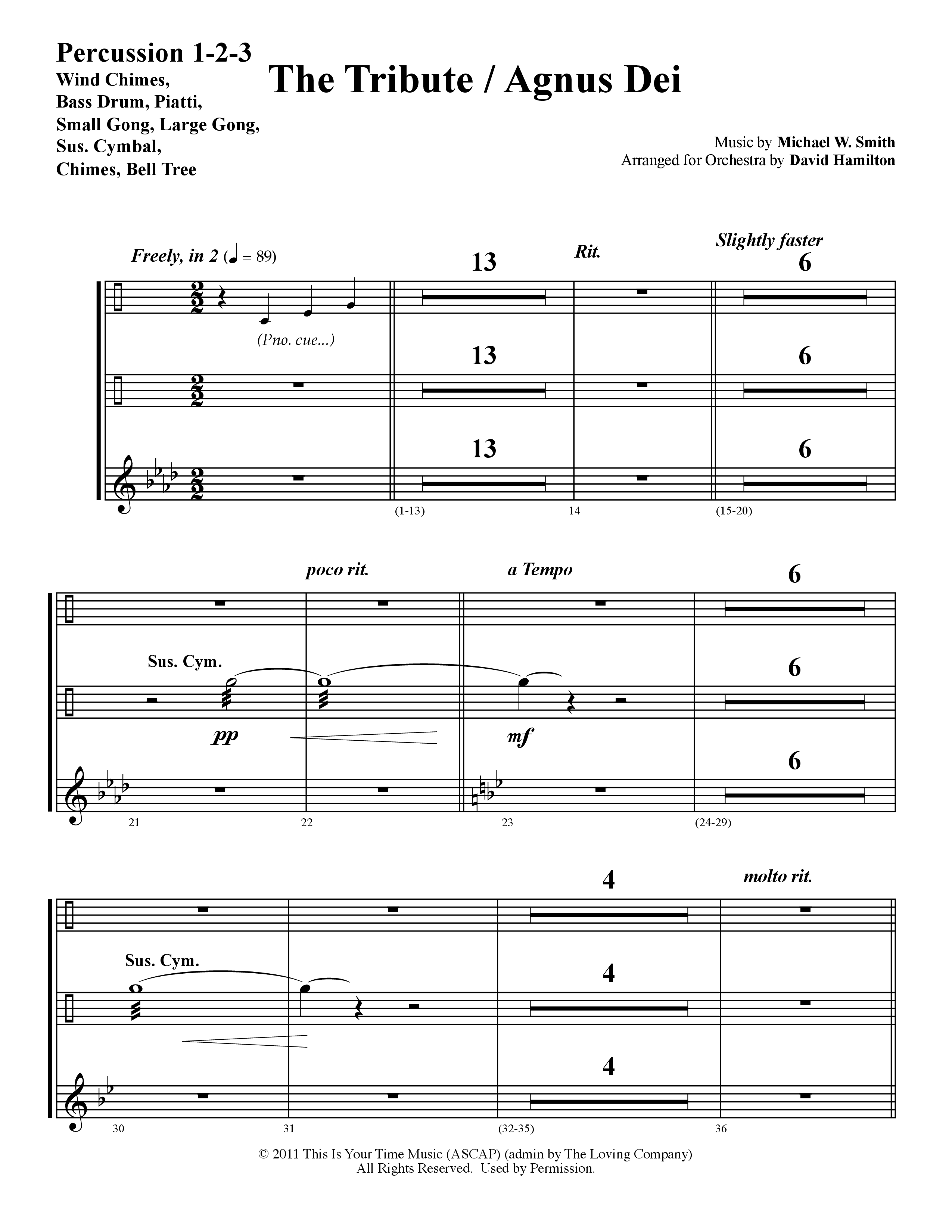 The Tribute (Instrumental) Percussion (Word Music / Arr. David Hamilton)