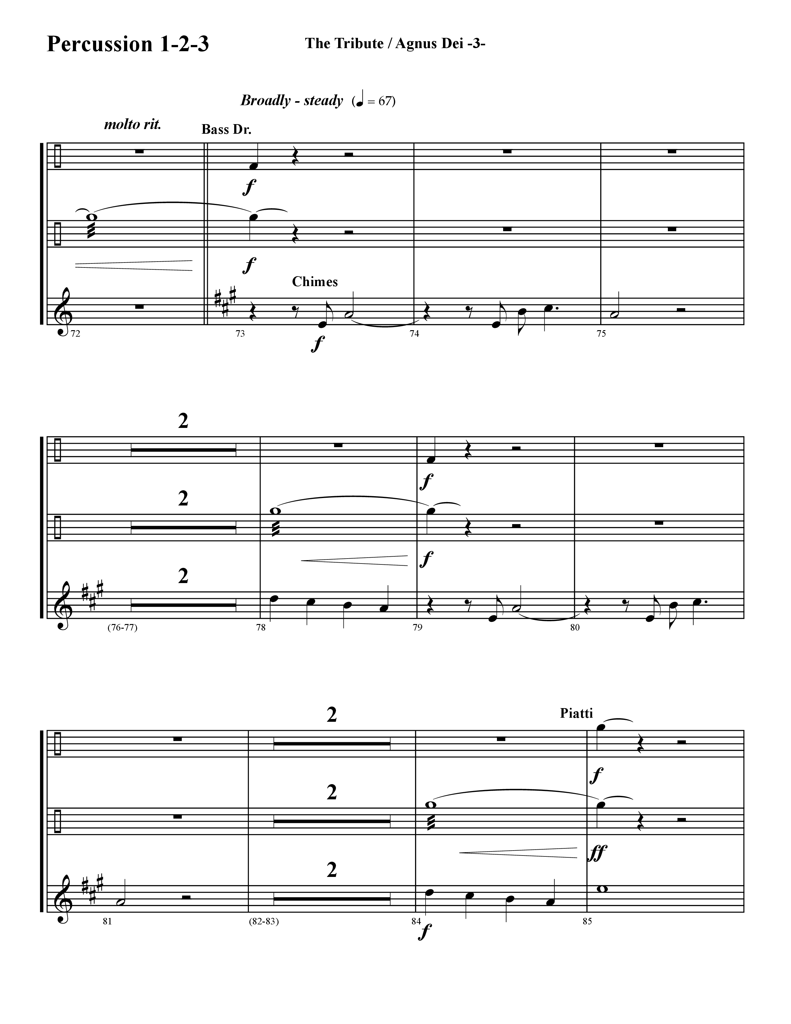 The Tribute (Instrumental) Percussion (Word Music / Arr. David Hamilton)