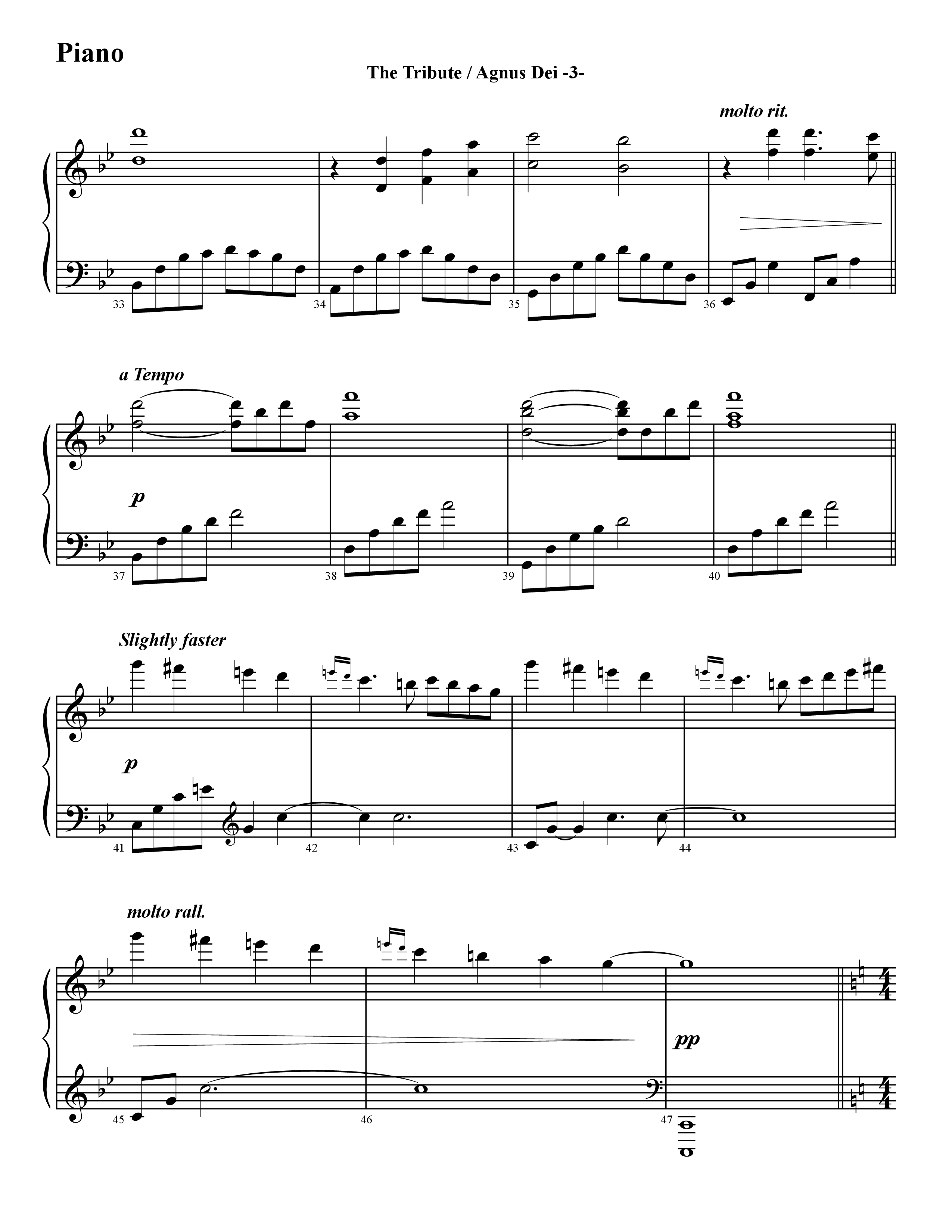 The Tribute (Instrumental) Piano Sheet (Word Music / Arr. David Hamilton)