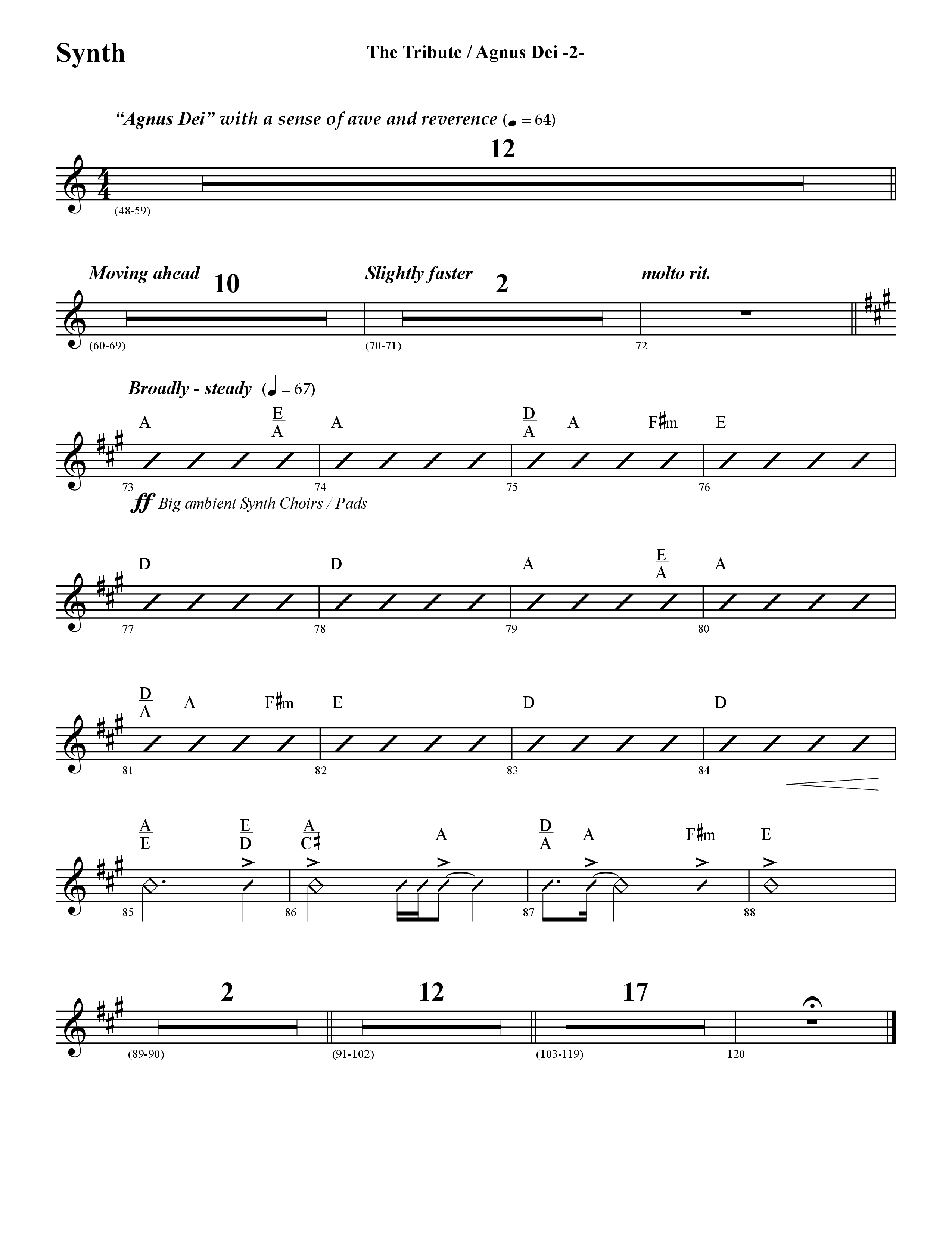 The Tribute (Instrumental) Synth (Word Music / Arr. David Hamilton)