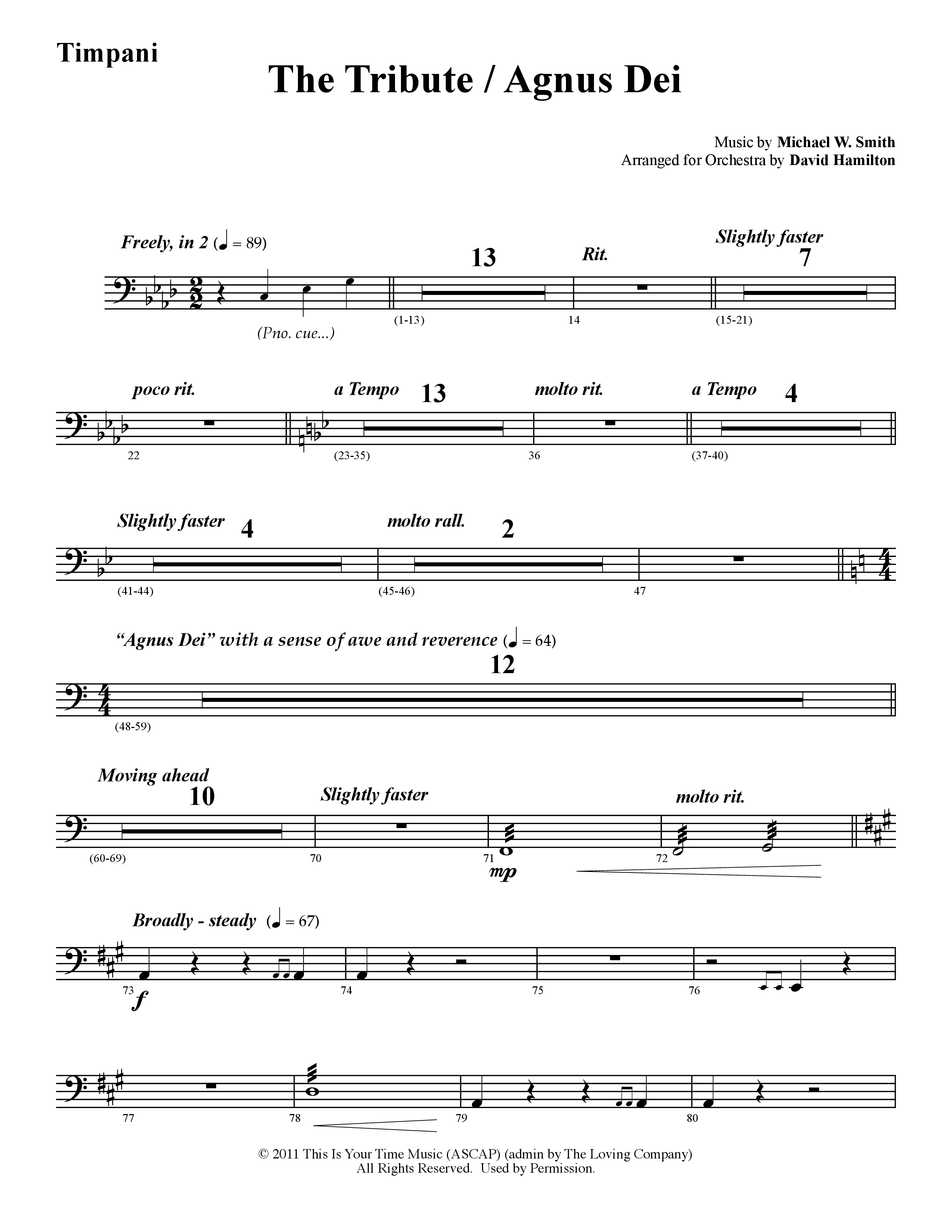 The Tribute (Instrumental) Timpani (Word Music / Arr. David Hamilton)