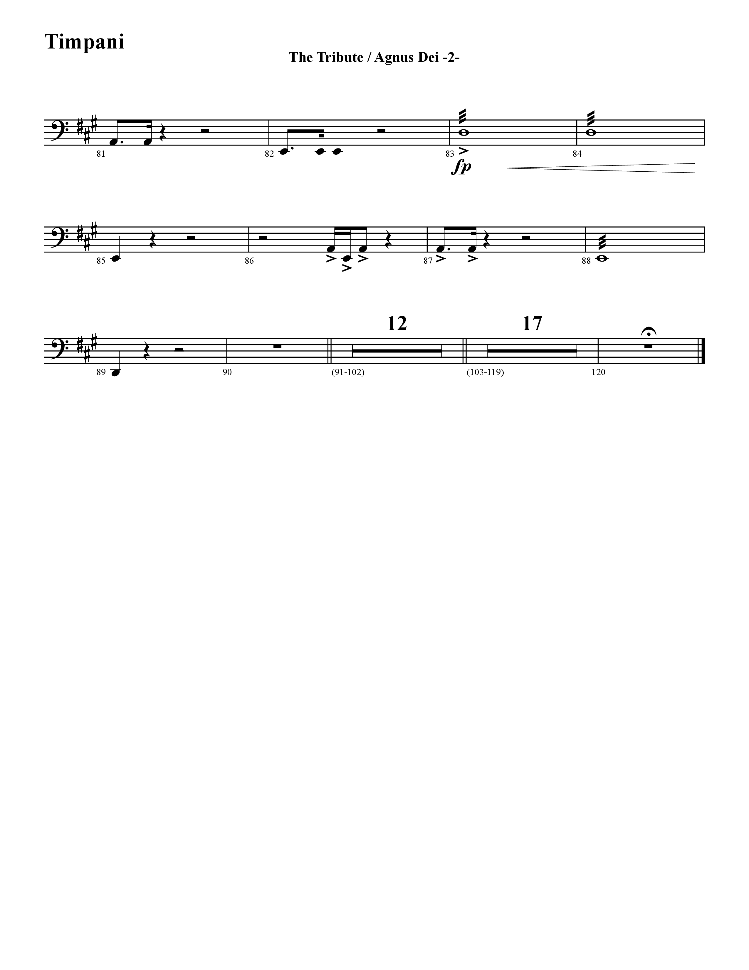 The Tribute (Instrumental) Timpani (Word Music / Arr. David Hamilton)