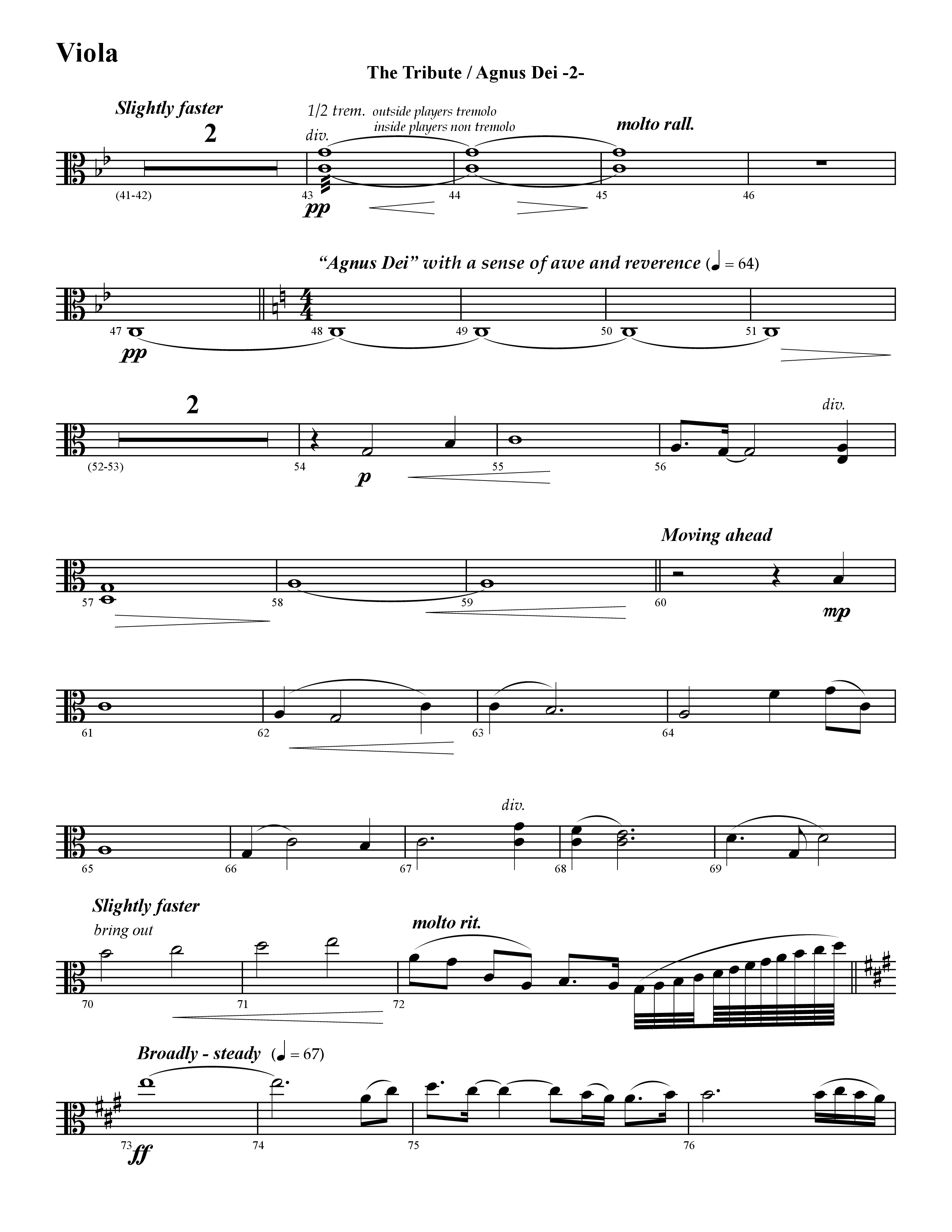 The Tribute (Instrumental) Viola (Word Music / Arr. David Hamilton)