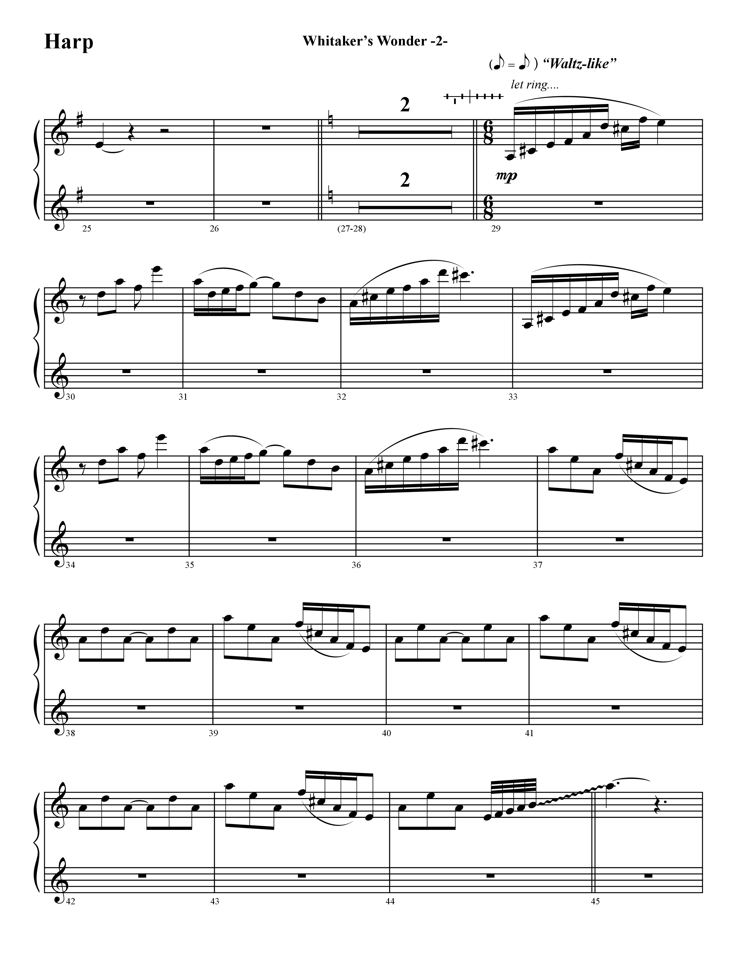 Whitaker's Wonder (Instrumental) Harp (Word Music / Arr. David Hamilton)