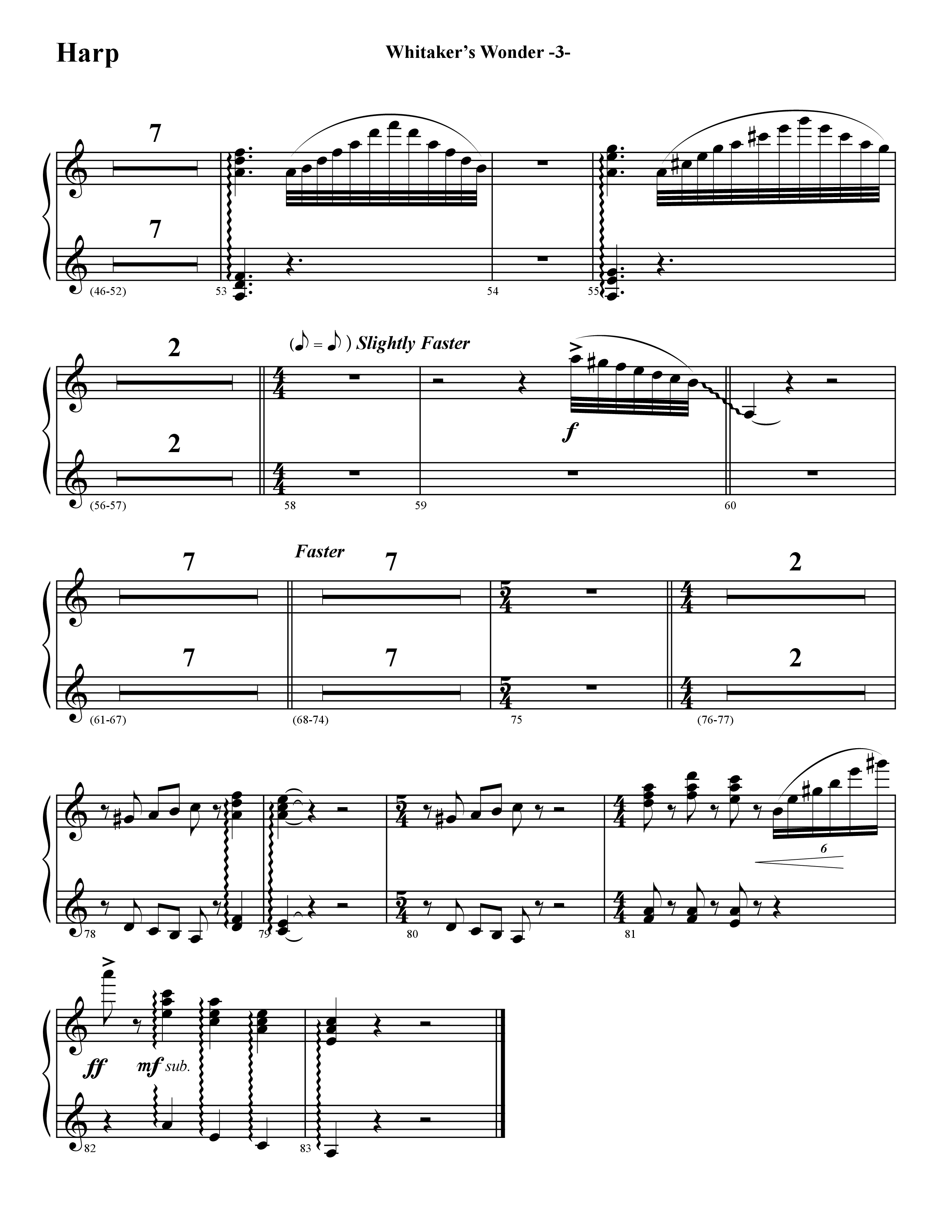 Whitaker's Wonder (Instrumental) Harp (Word Music / Arr. David Hamilton)