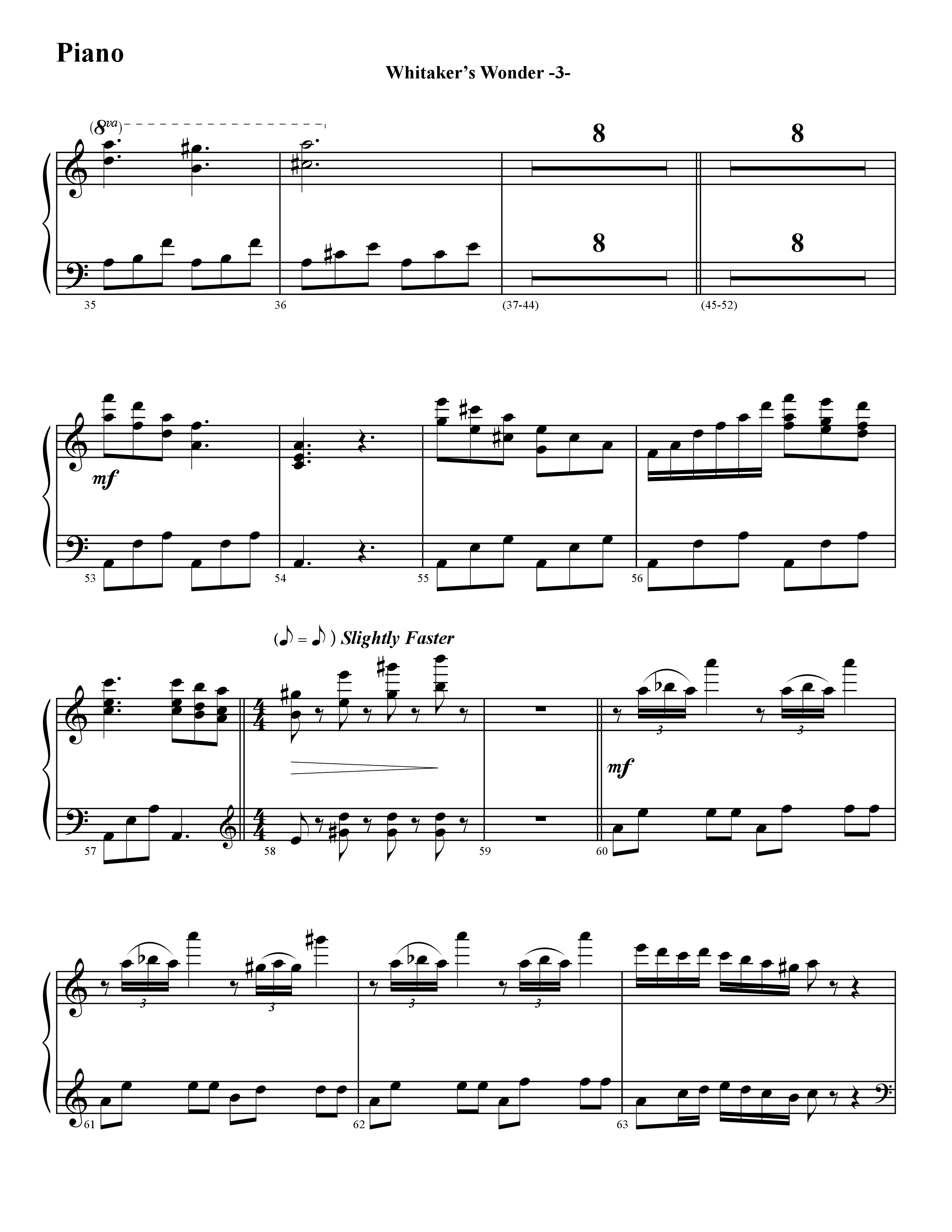 Whitaker's Wonder (Instrumental) Piano Sheet (Word Music / Arr. David Hamilton)