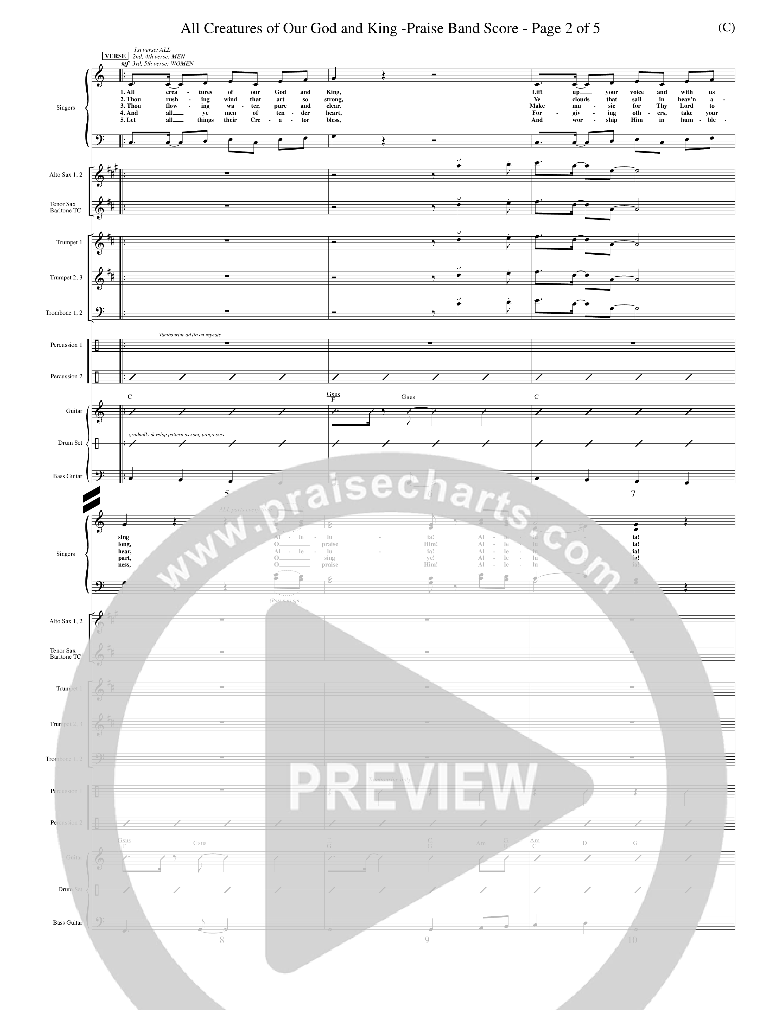 All Creatures Of Our God And King (Choral Anthem SATB) Conductor's Score (Word Music / Arr. John E. Coates / Orch. Dave Williamson / Orch. Keith Christopher)