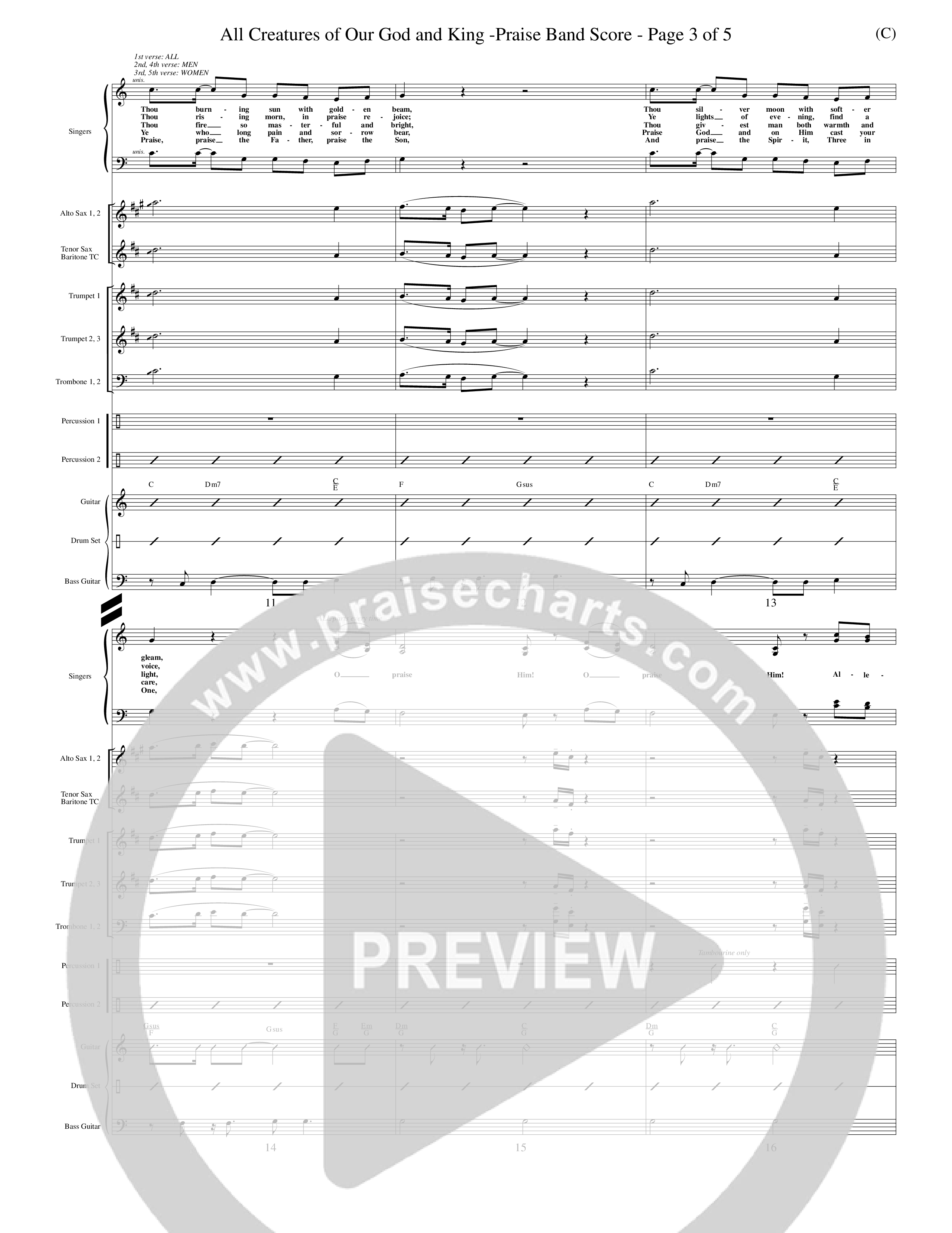 All Creatures Of Our God And King (Choral Anthem SATB) Conductor's Score (Word Music / Arr. John E. Coates / Orch. Dave Williamson / Orch. Keith Christopher)
