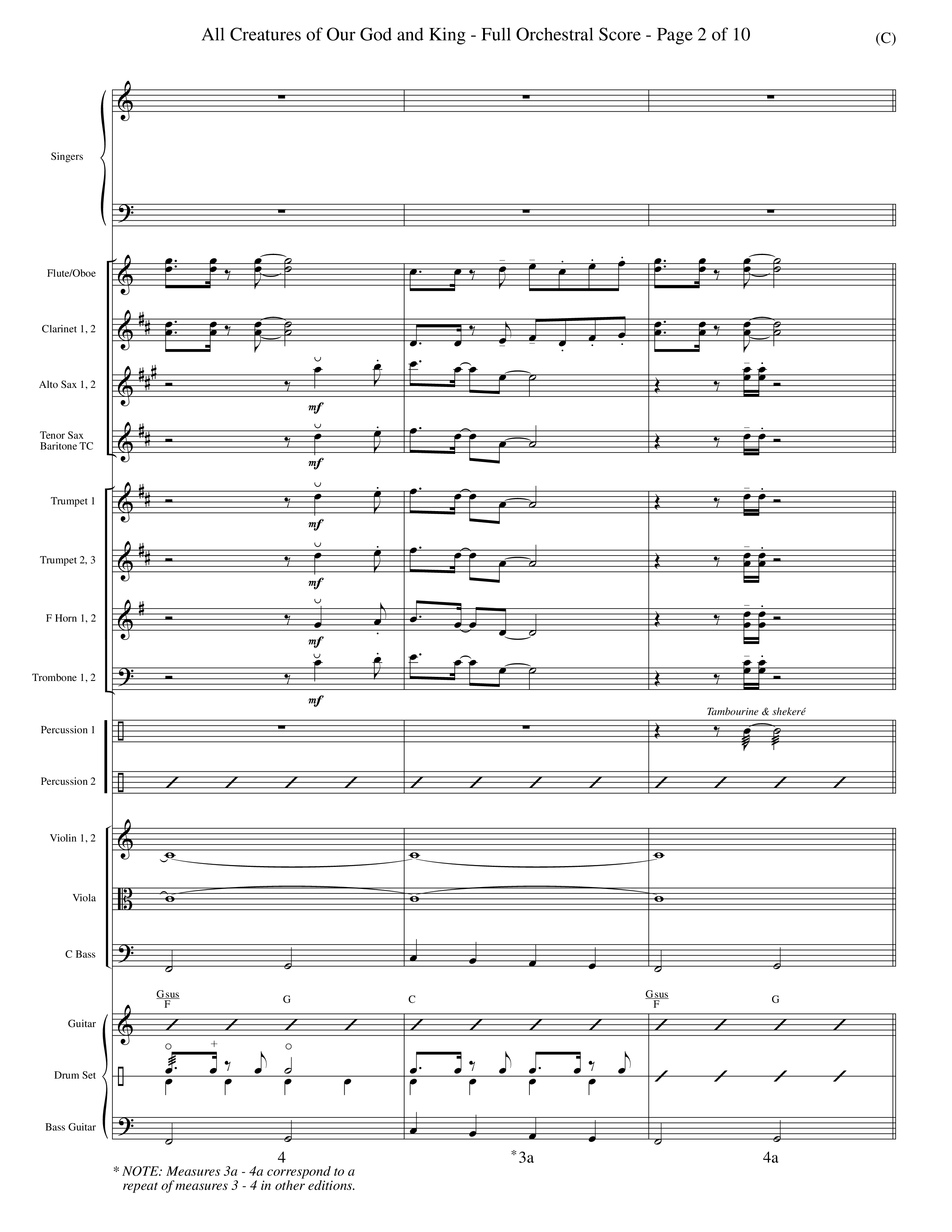 All Creatures Of Our God And King (Choral Anthem SATB) Orchestration (Word Music / Arr. John E. Coates / Orch. Dave Williamson / Orch. Keith Christopher)