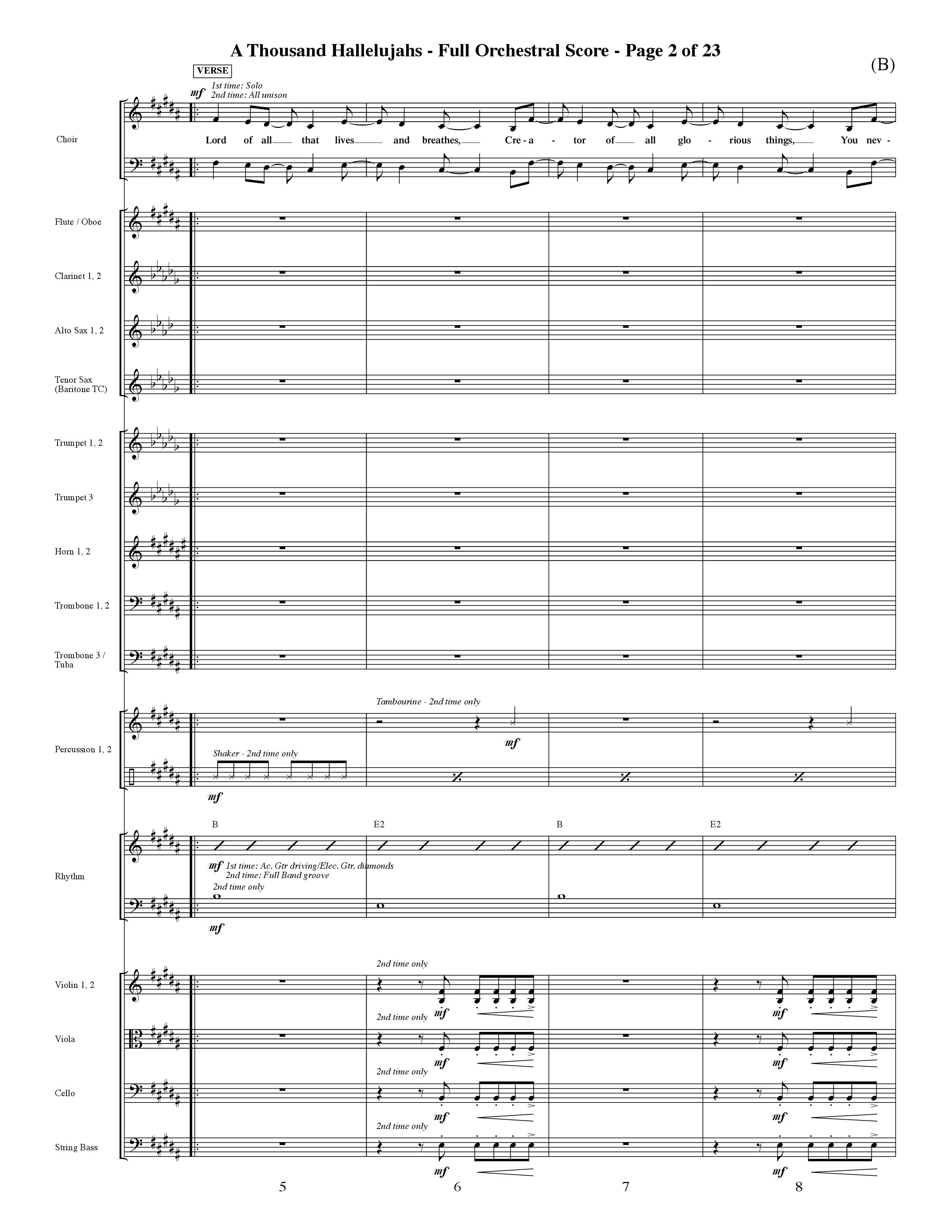 A Thousand Hallelujahs (Choral Anthem SATB) Conductor's Score (Word Music Choral / Arr. David Shipps)
