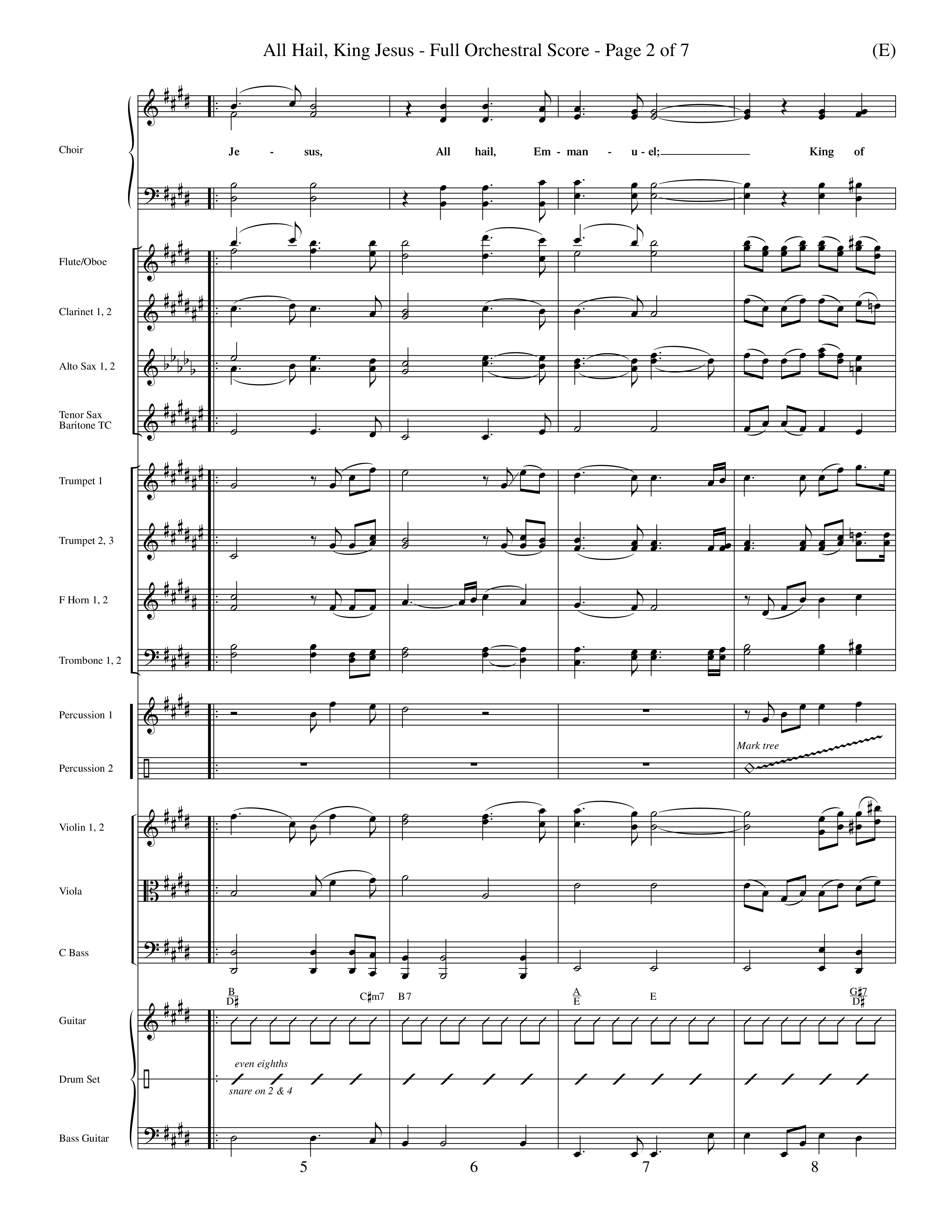 All Hail King Jesus (Choral Anthem SATB) Orchestration (Word Music / Arr. Don Marsh / Orch. Andrew High)