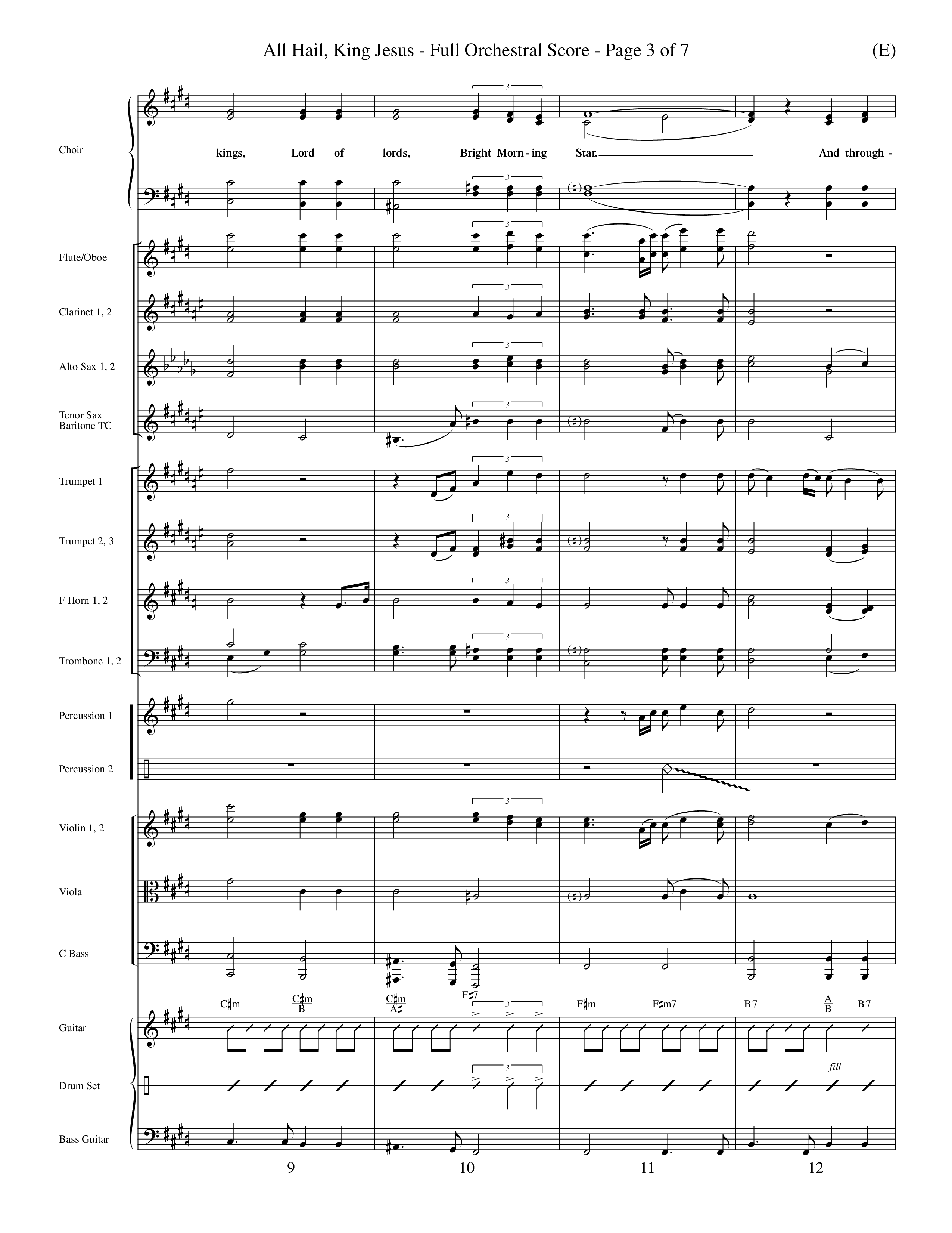 All Hail King Jesus (Choral Anthem SATB) Orchestration (Word Music / Arr. Don Marsh / Orch. Andrew High)
