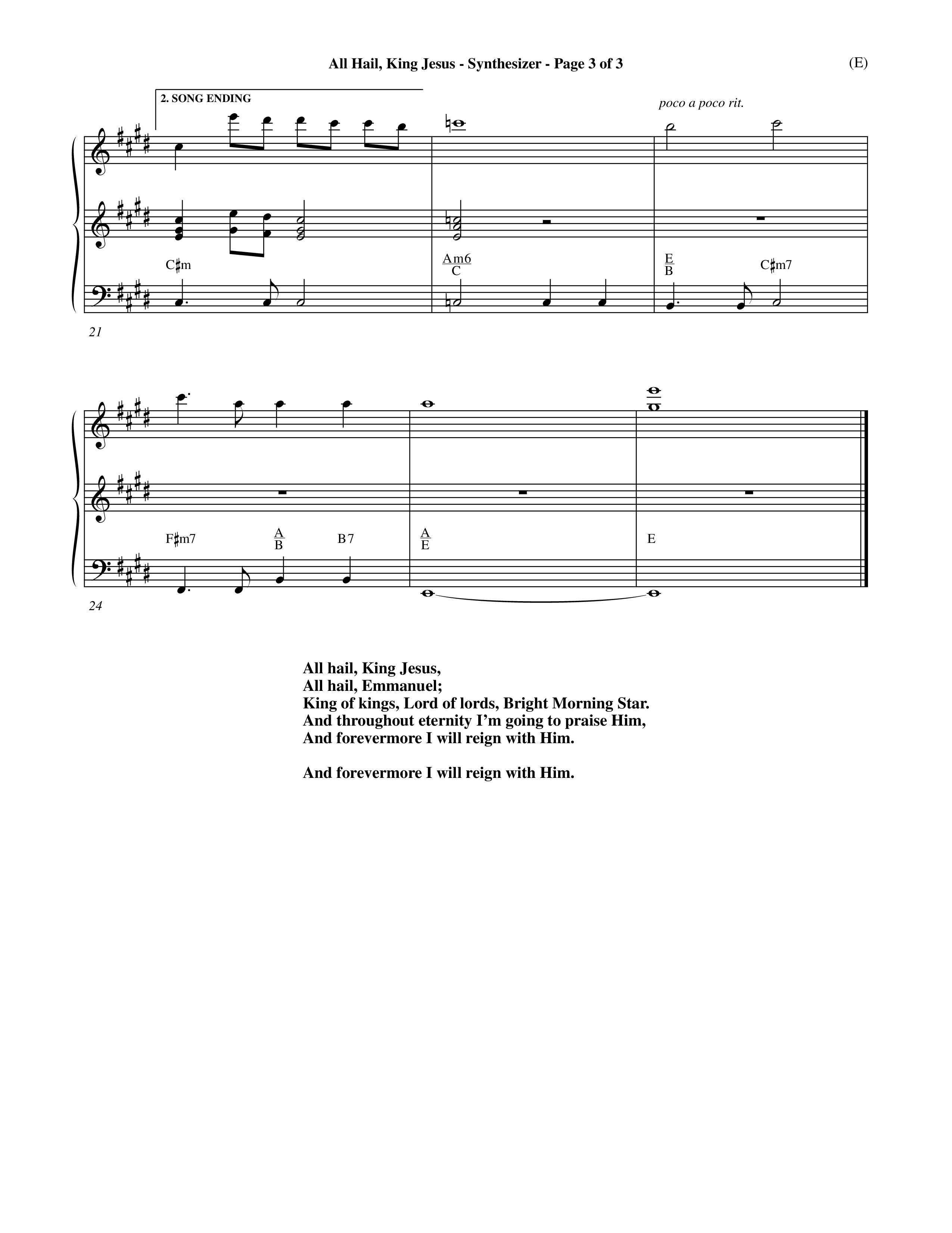 All Hail King Jesus (Choral Anthem SATB) Synth (Word Music / Arr. Don Marsh / Orch. Andrew High)