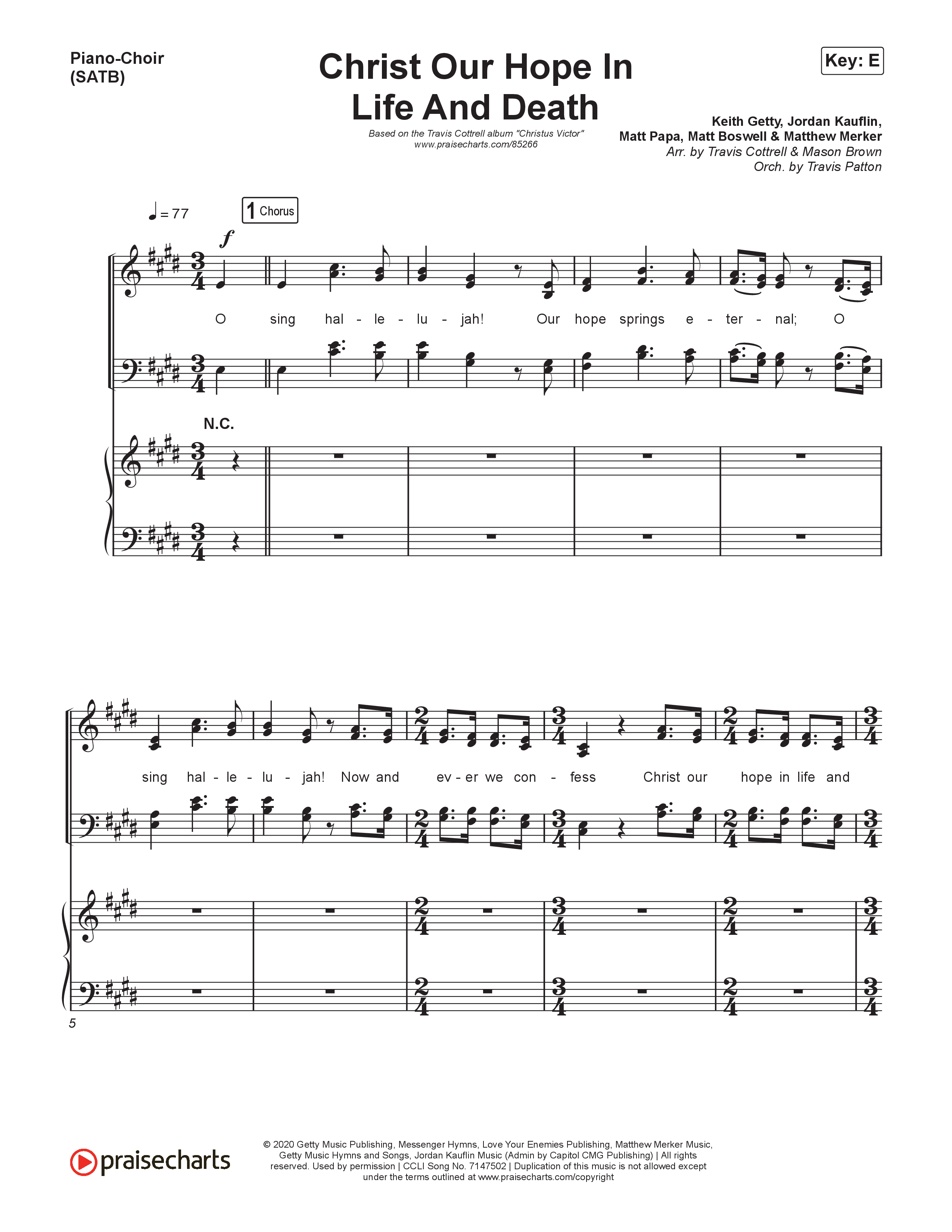 Christus Victor: Hymns of the Gettys (Vol. 1) (8 Song Choral Collection) Song 2 (Piano SATB) (Travis Cottrell)