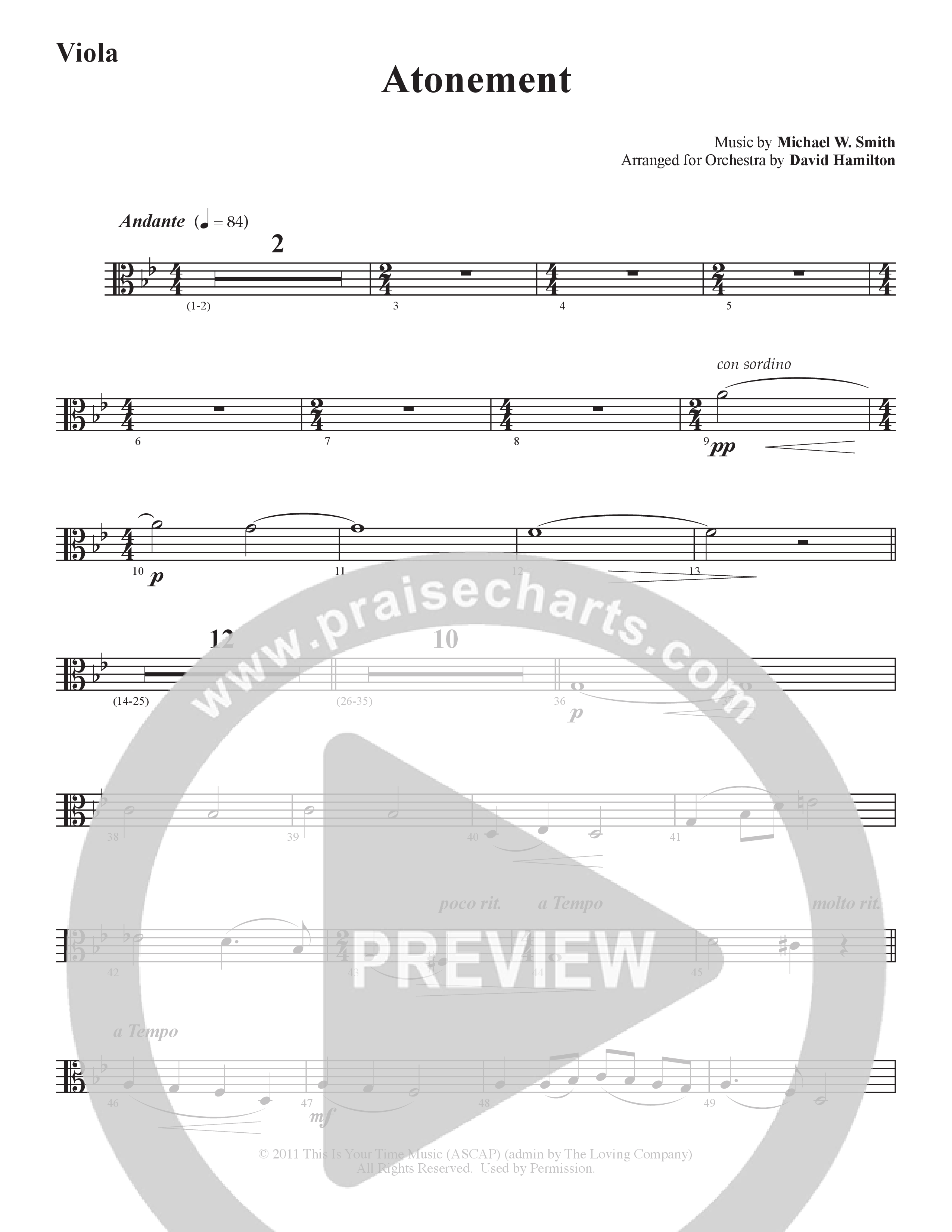 Atonement (Instrumental) Viola (Word Music / Arr. David Hamilton)