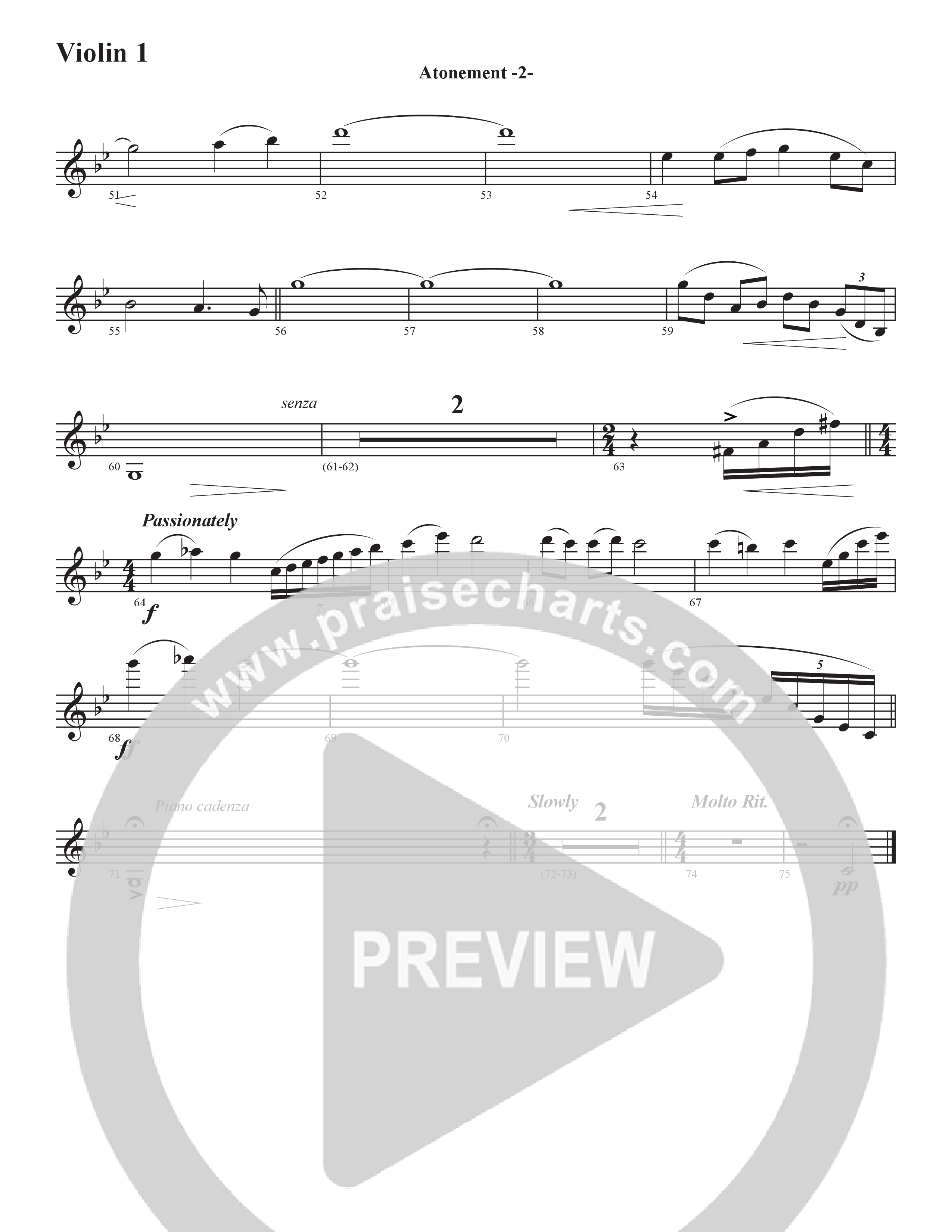 Atonement (Instrumental) Violin 1 (Word Music / Arr. David Hamilton)