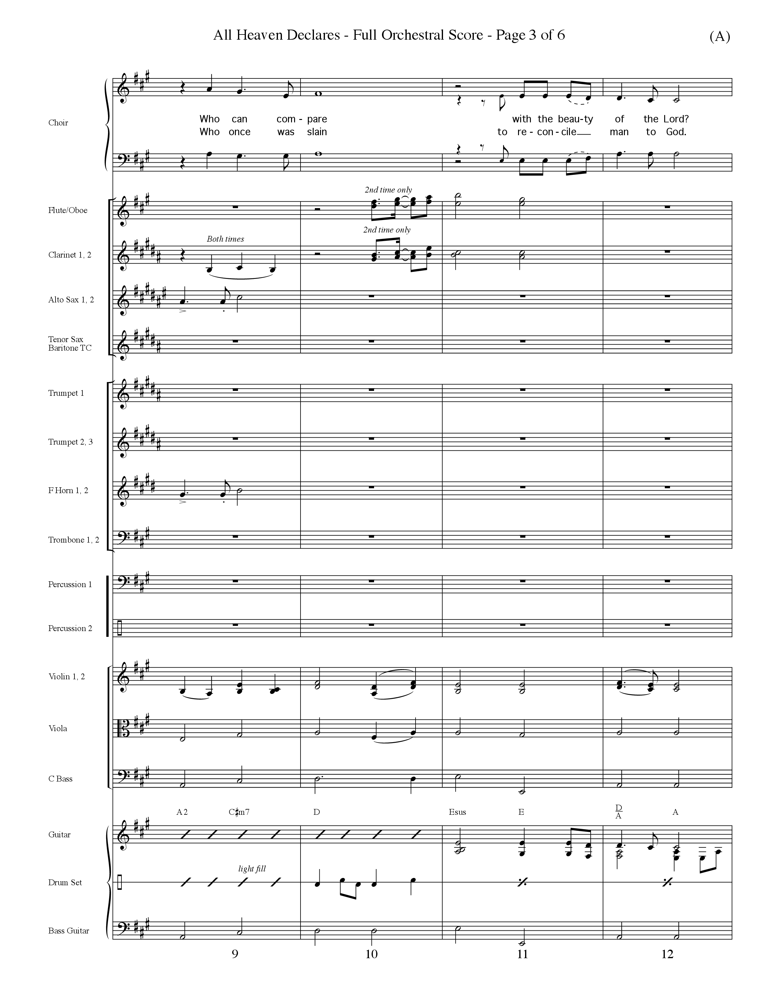 All Heaven Declares (Choral Anthem SATB) Orchestration (Word Music Choral / Arr. David Winkler)