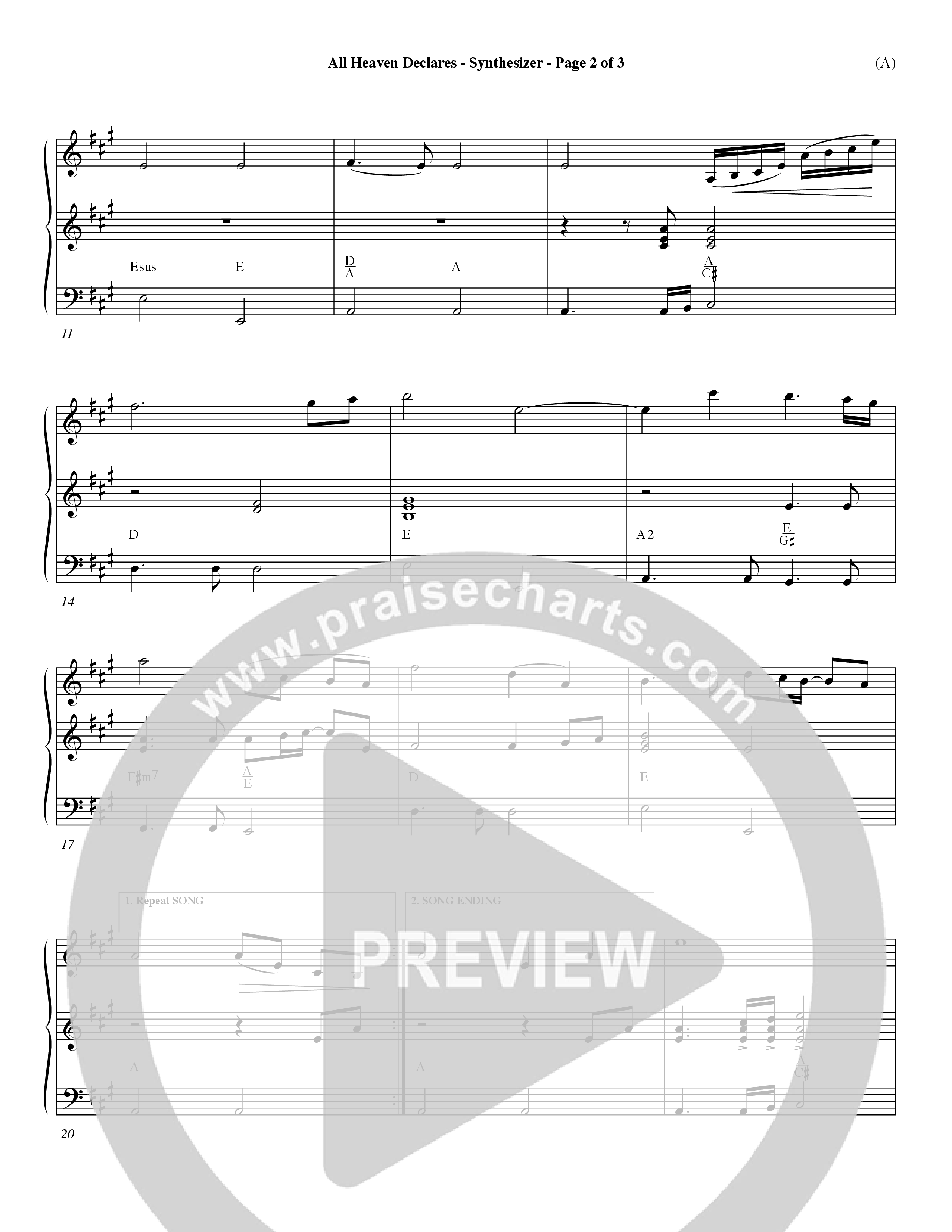 All Heaven Declares (Choral Anthem SATB) Synth (Word Music Choral / Arr. David Winkler)