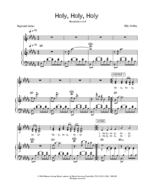 Holy Holy Holy Lead & Piano (Kristina)