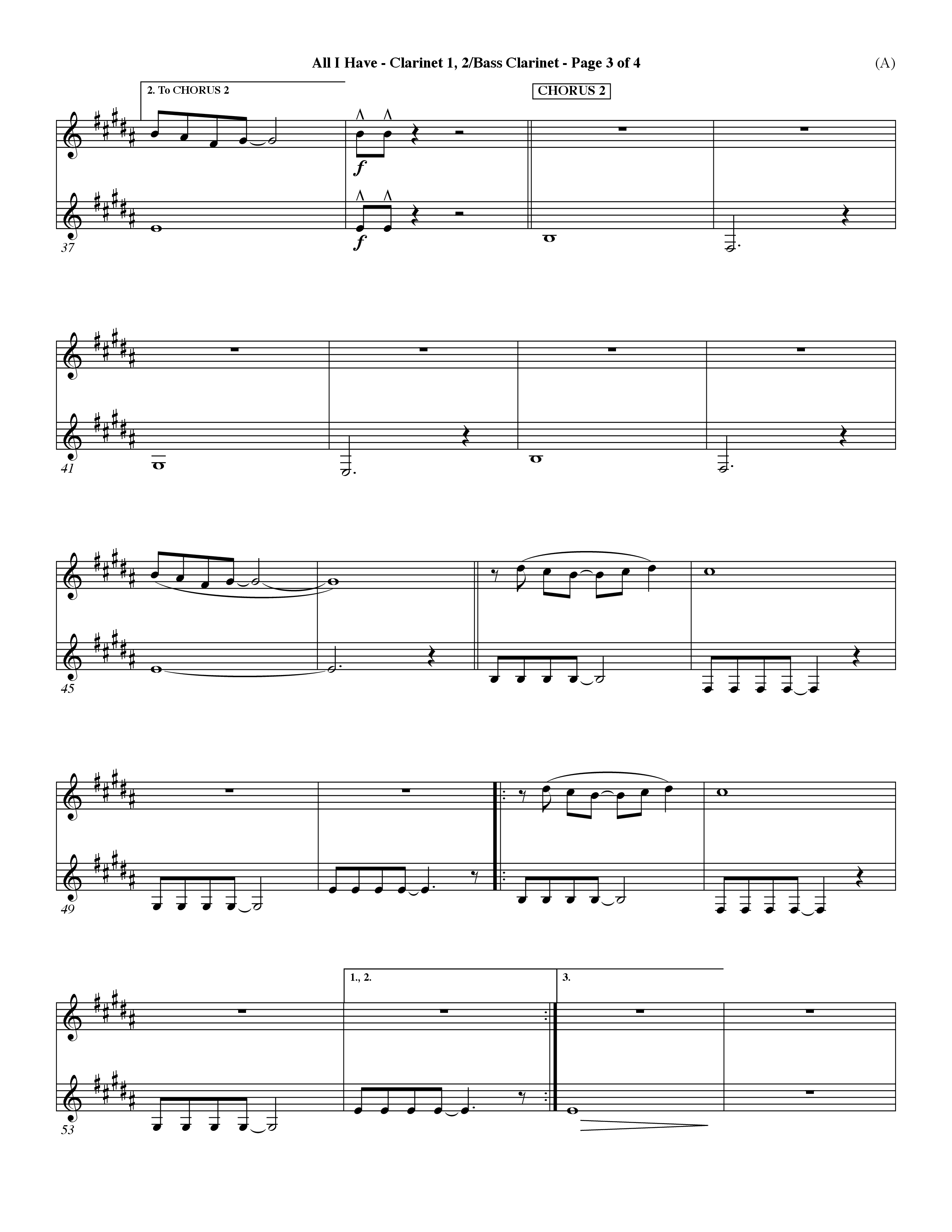 All I Have (Choral Anthem SATB) Clarinet 1/2, Bass Clarinet (Word Music Choral / Orch. Dave Williamson)