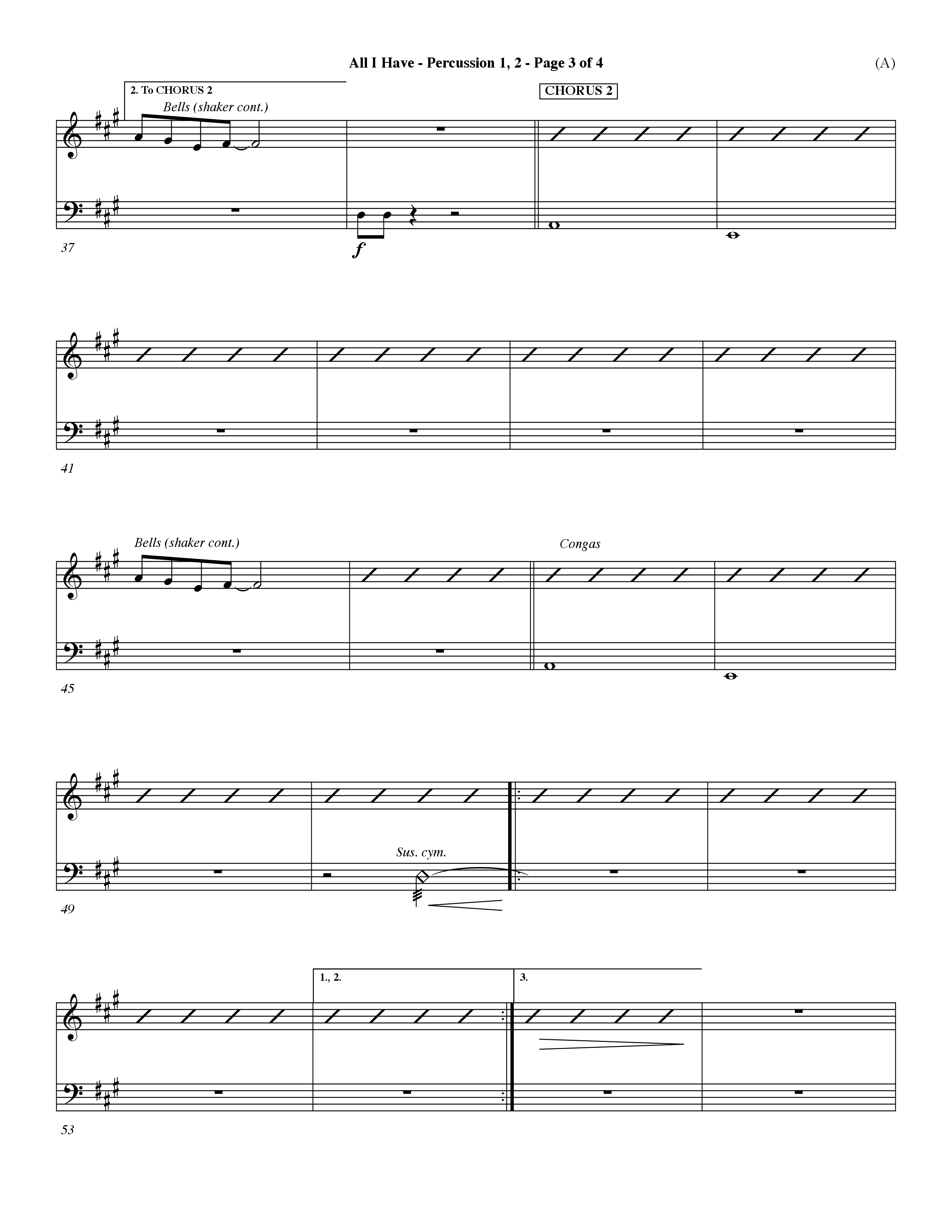 All I Have (Choral Anthem SATB) Percussion 1/2 (Word Music Choral / Orch. Dave Williamson)
