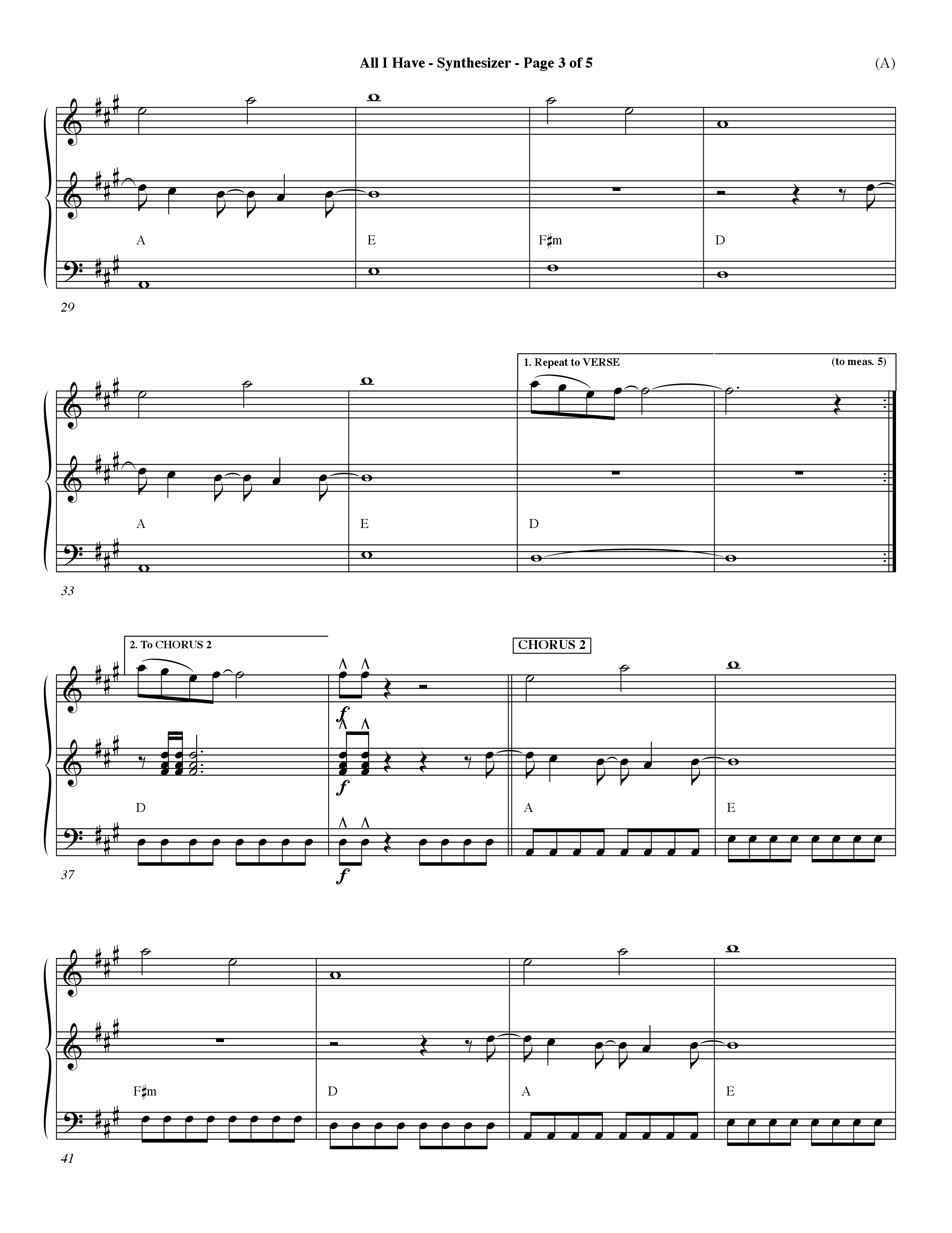 All I Have (Choral Anthem SATB) Synth (Word Music Choral / Orch. Dave Williamson)