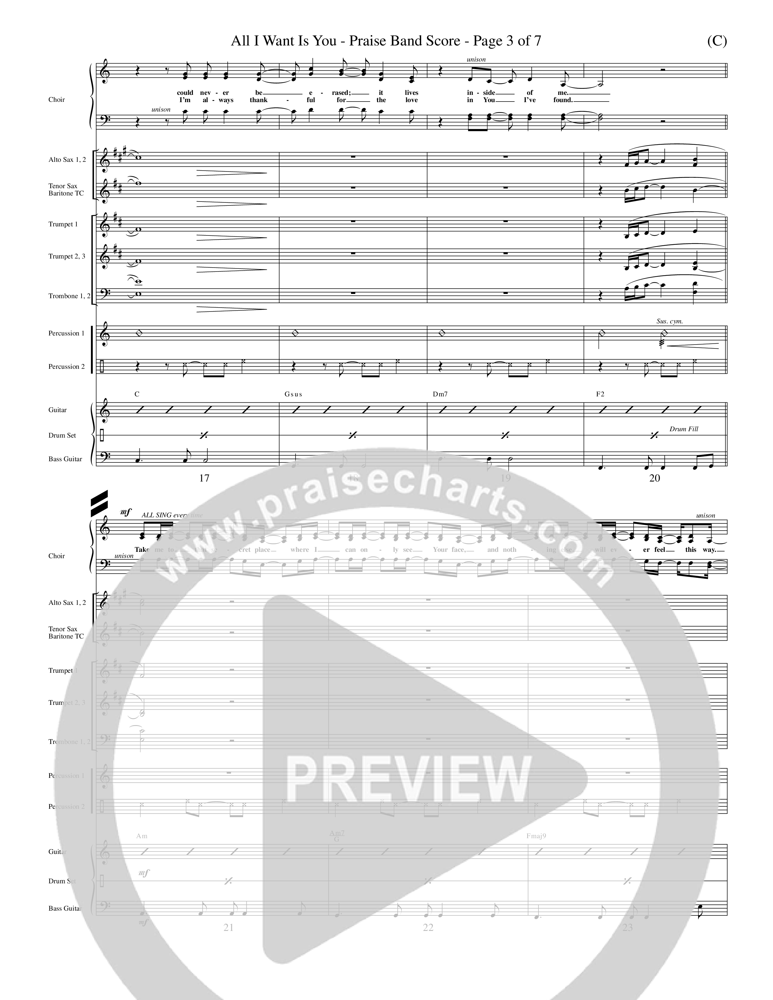 All I Want Is You (Choral Anthem SATB) PraiseBand (incl. Brass) (Word Music Choral / Orch. Michael Lawrence)