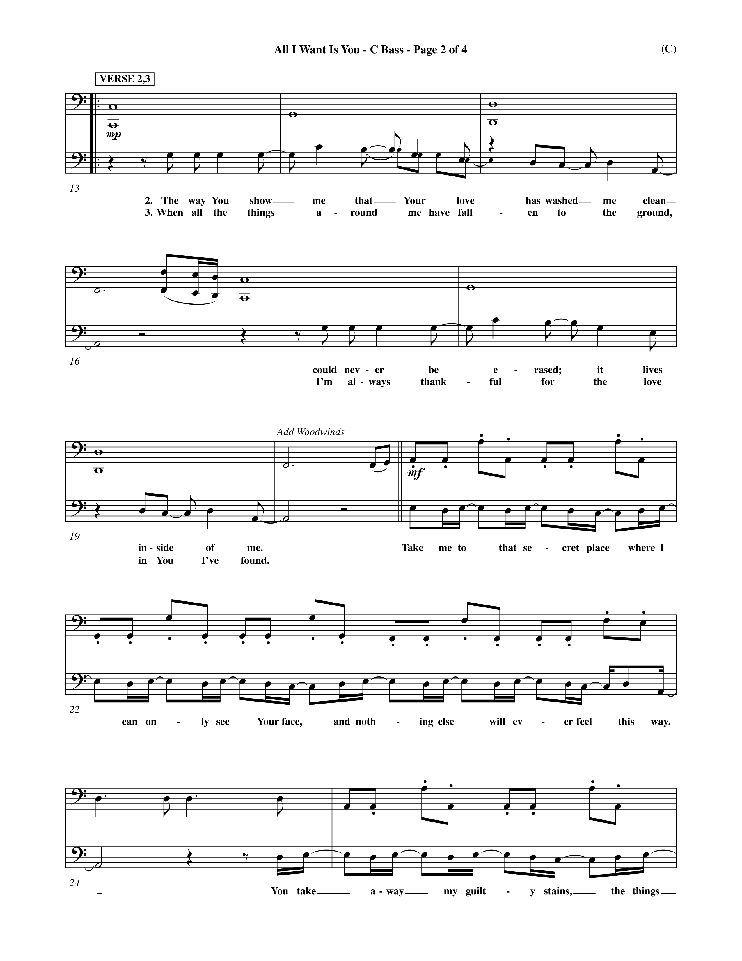 All I Want Is You (Choral Anthem SATB) Contrabass (Word Music Choral / Orch. Michael Lawrence)