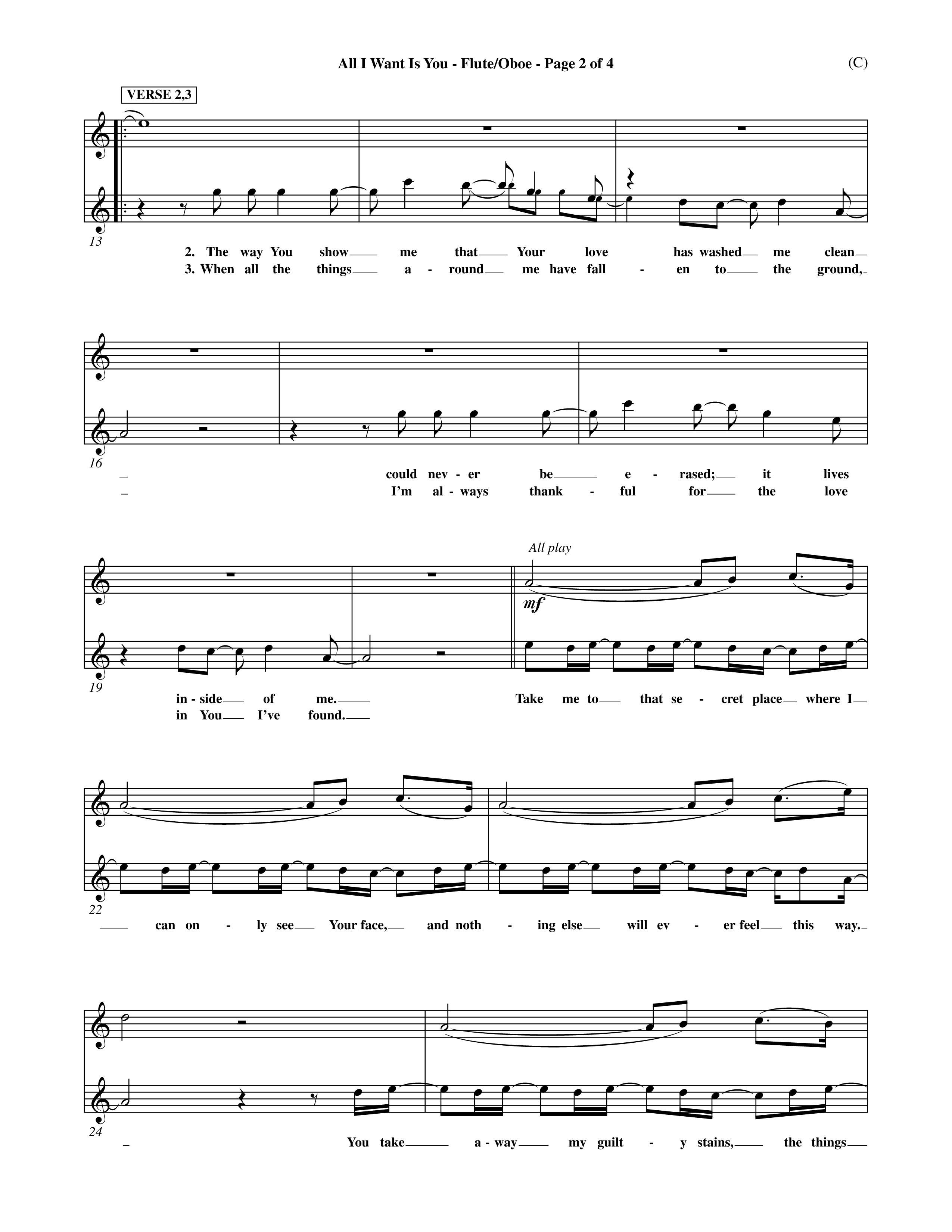 All I Want Is You (Choral Anthem SATB) Flute/Oboe (Word Music Choral / Orch. Michael Lawrence)
