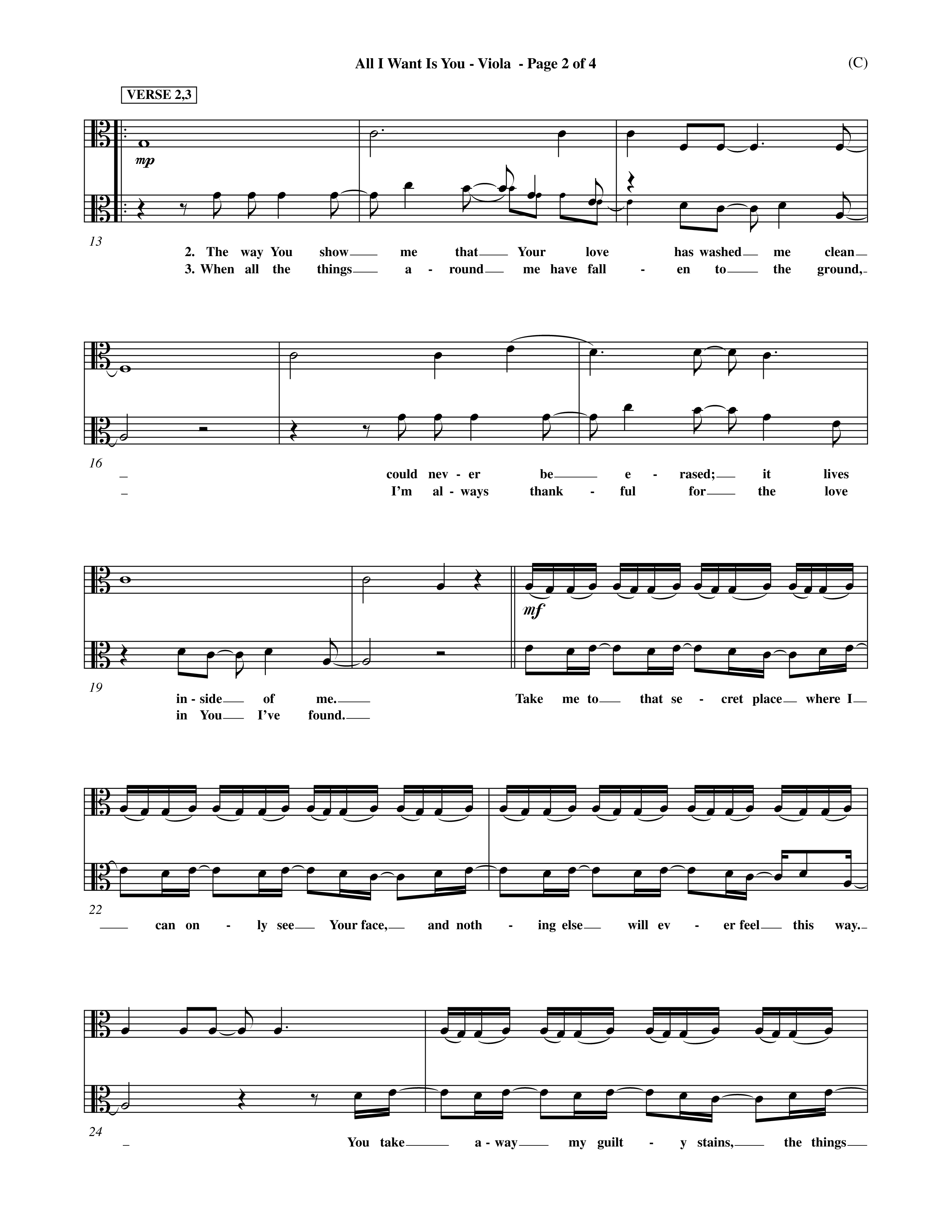 All I Want Is You (Choral Anthem SATB) Viola (Word Music Choral / Orch. Michael Lawrence)