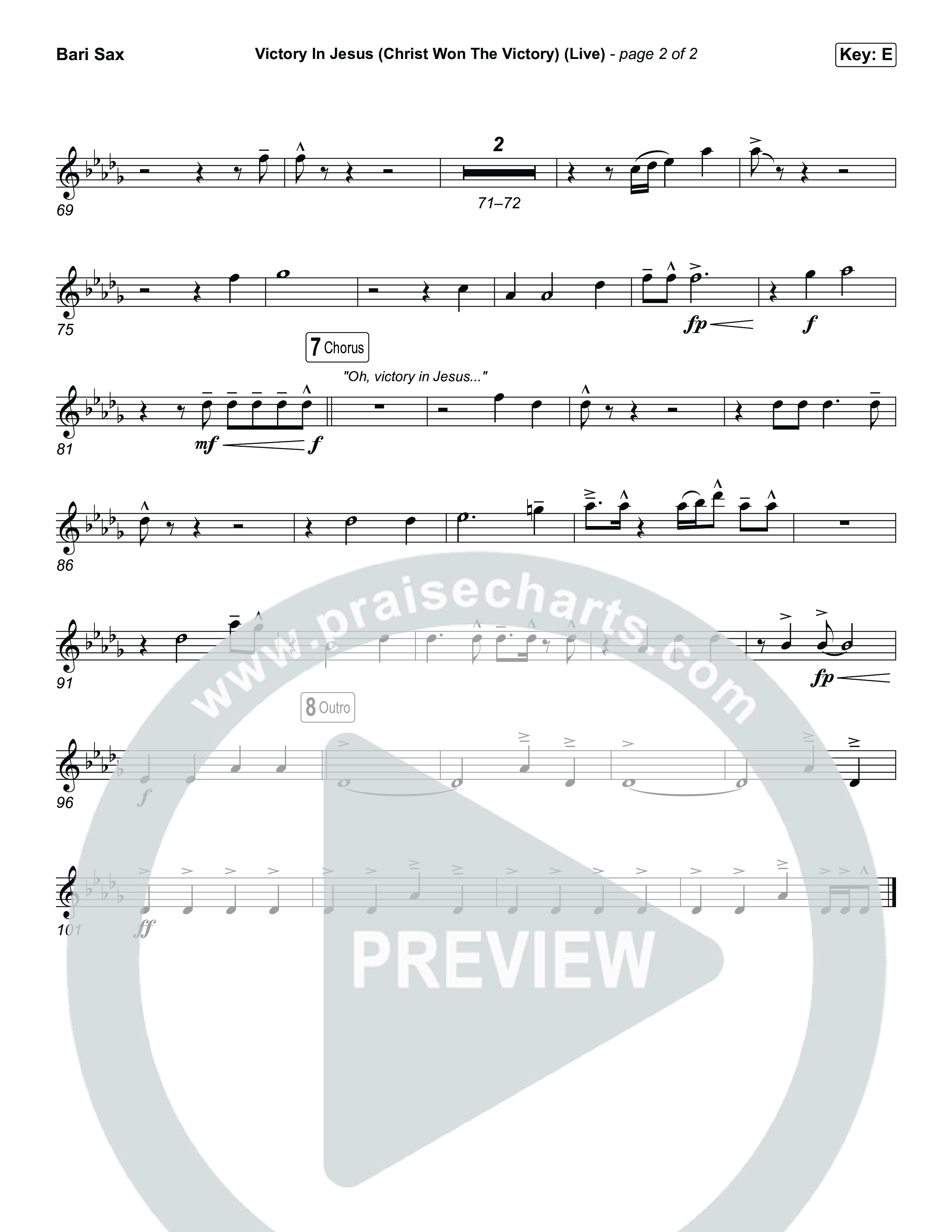 Victory In Jesus (Christ Won The Victory) (Choral Anthem SATB) Bari Sax (Keith & Kristyn Getty / Matt Boswell / Arr. Luke Gambill)