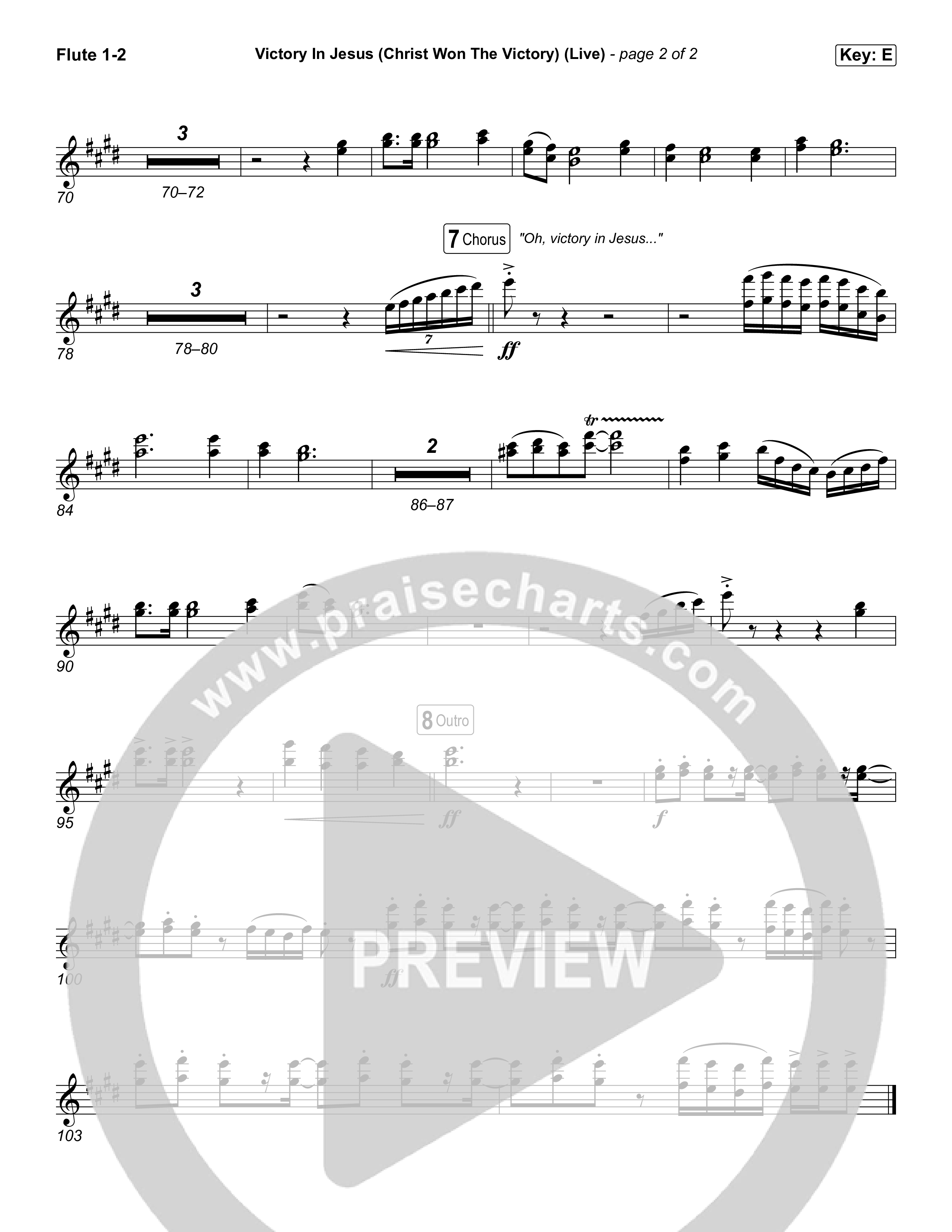 Victory In Jesus (Christ Won The Victory) (Choral Anthem SATB) Flute 1,2 (Keith & Kristyn Getty / Matt Boswell / Arr. Luke Gambill)