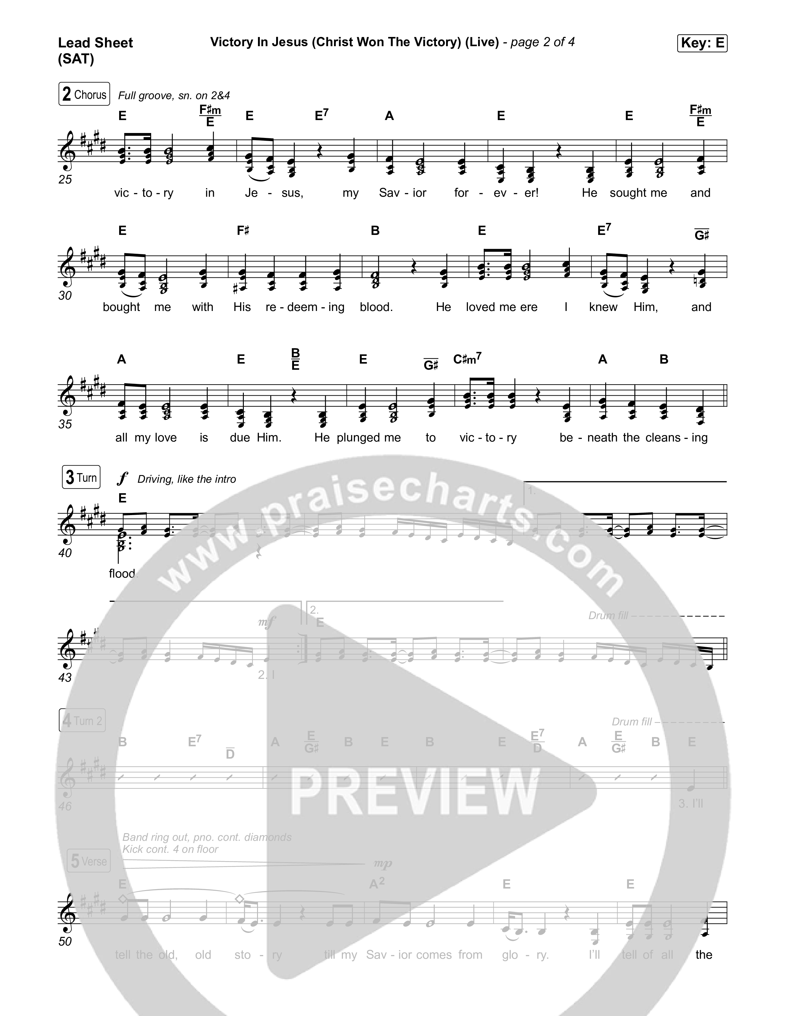 Victory In Jesus (Christ Won The Victory) (Choral Anthem SATB) Lead Sheet (SAT) (Keith & Kristyn Getty / Matt Boswell / Arr. Luke Gambill)