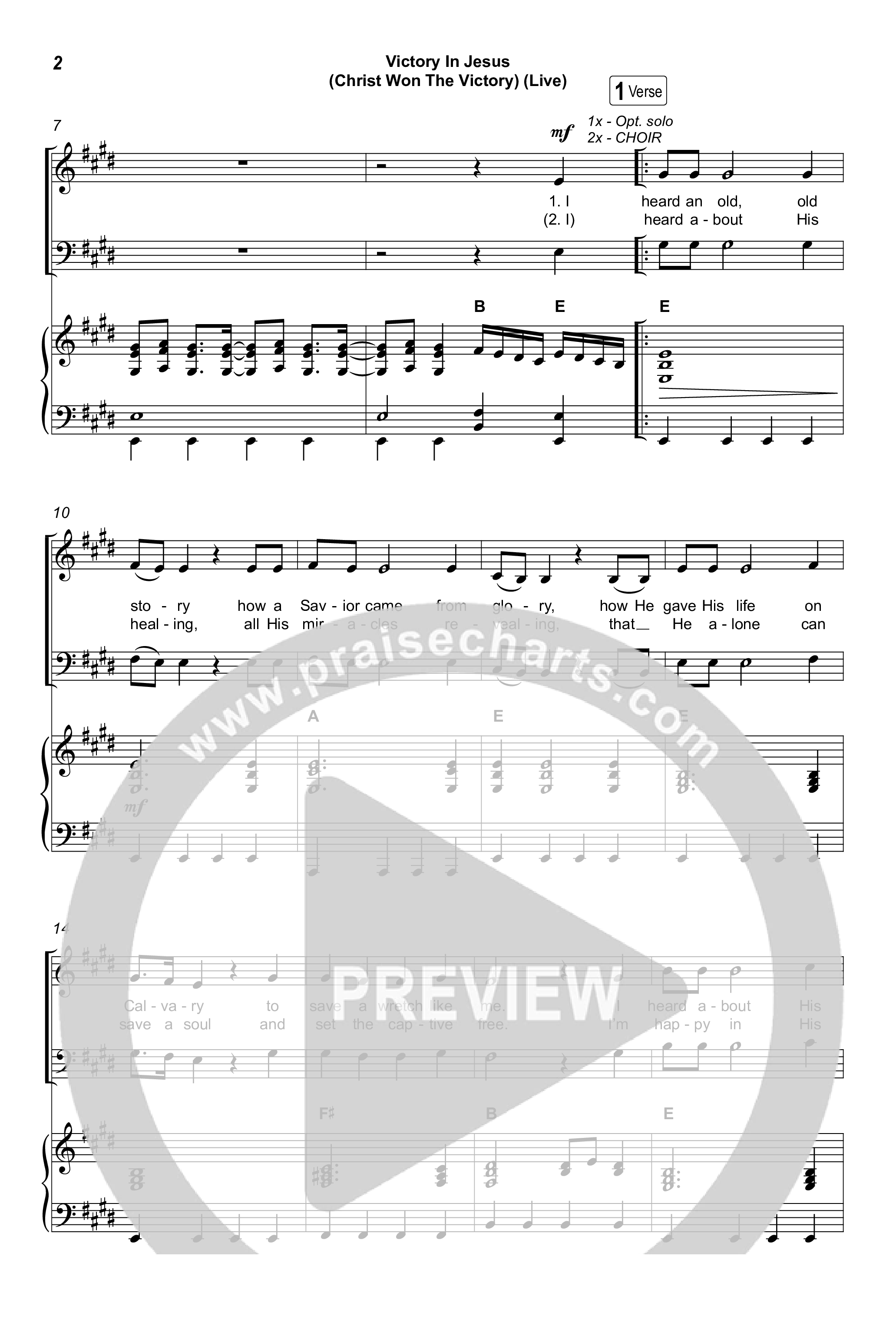 Victory In Jesus (Christ Won The Victory) (Choral Anthem SATB) Octavo (SATB & Pno) (Keith & Kristyn Getty / Matt Boswell / Arr. Luke Gambill)