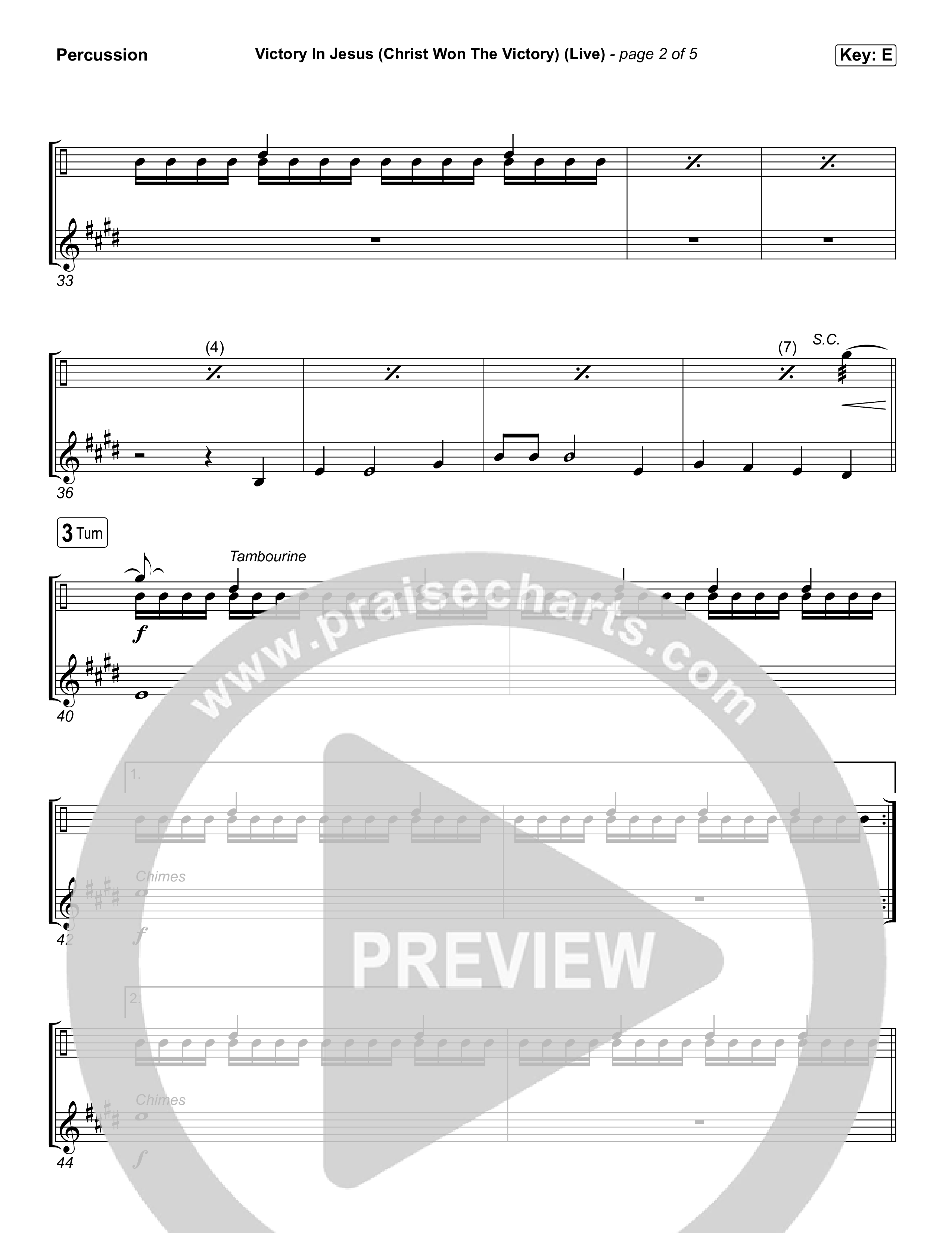 Victory In Jesus (Christ Won The Victory) (Choral Anthem SATB) Percussion (Keith & Kristyn Getty / Matt Boswell / Arr. Luke Gambill)